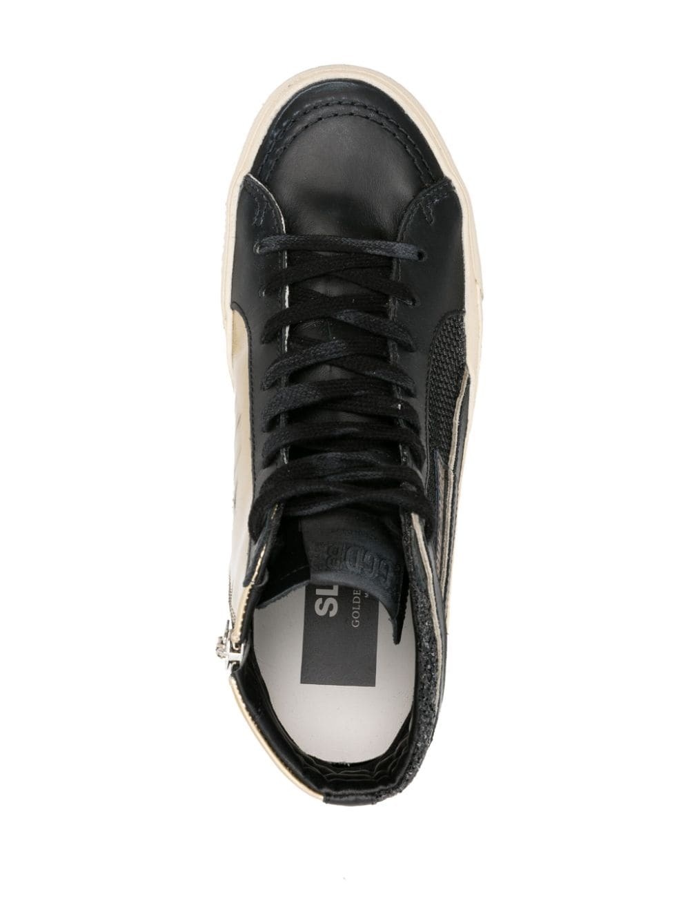 Slide high-top leather sneakers - 4