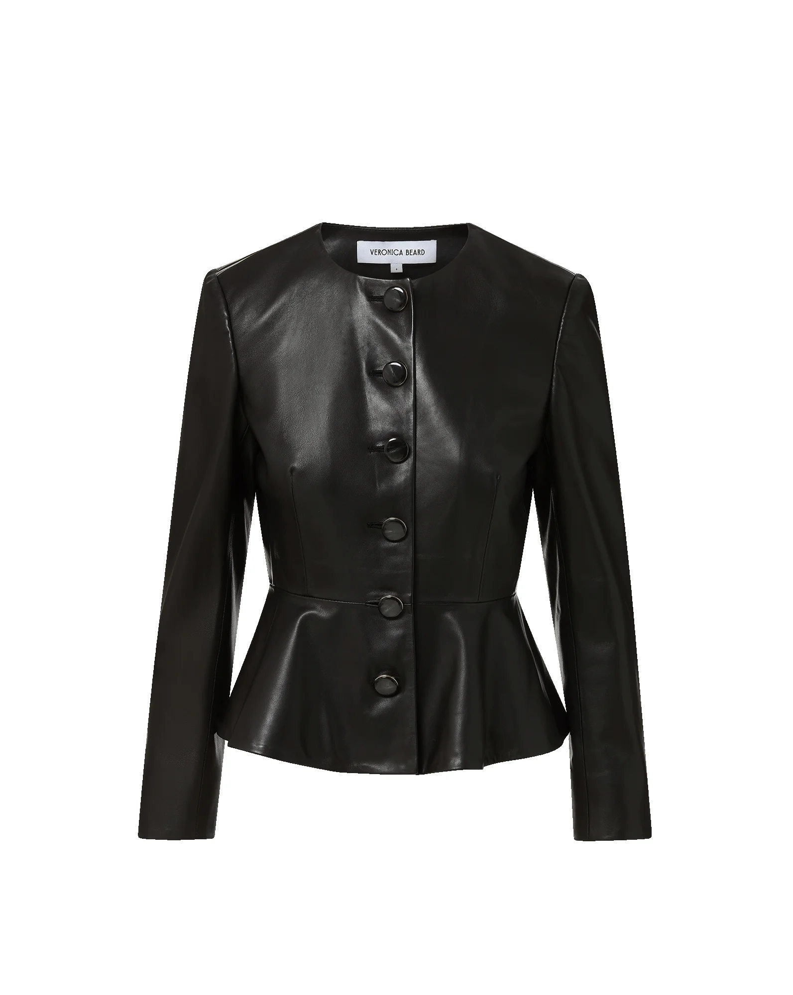 QUINN LEATHER PEPLUM JACKET - 1