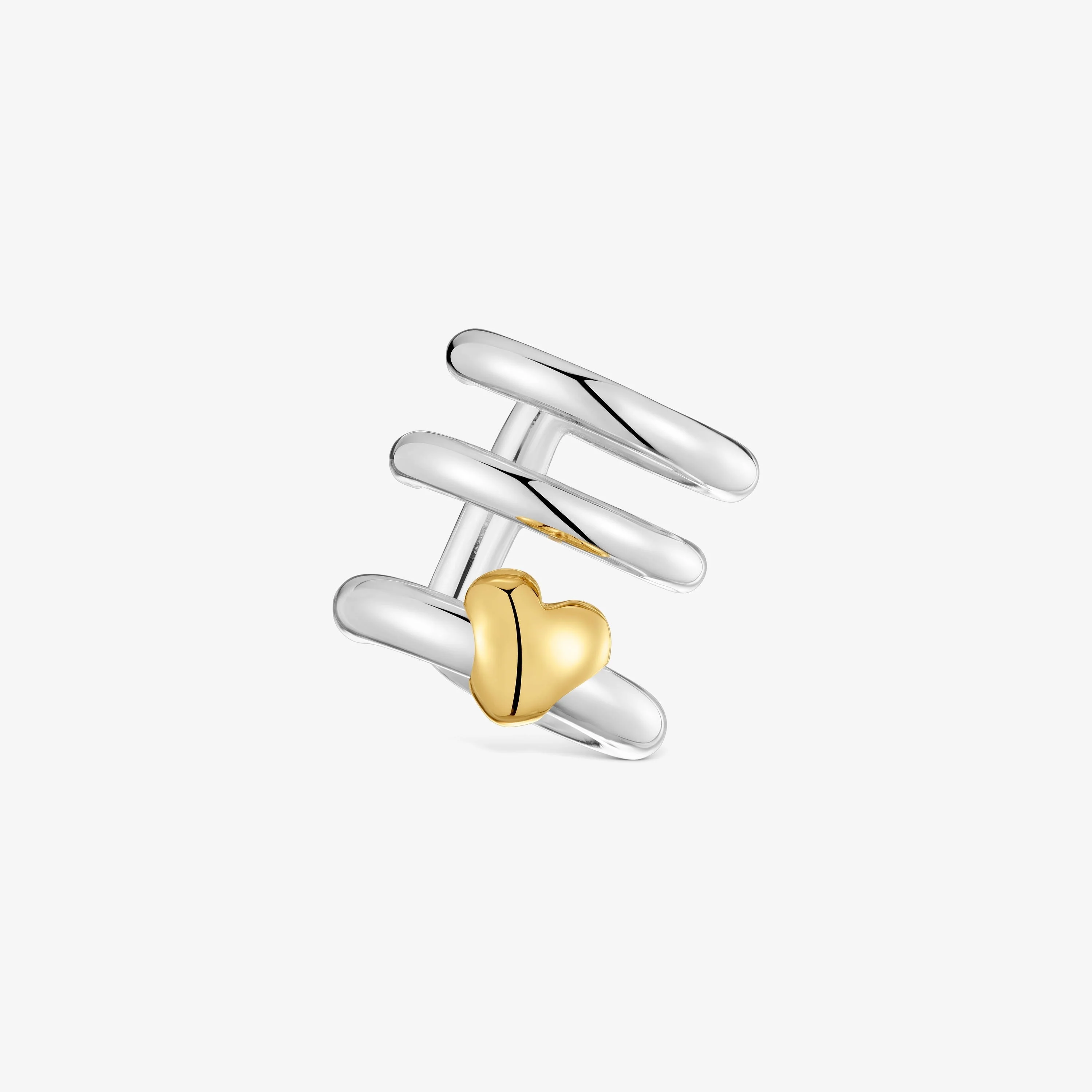 Two-tone heart-motif Triple hoop earcuff TOUS Flechazo - 1