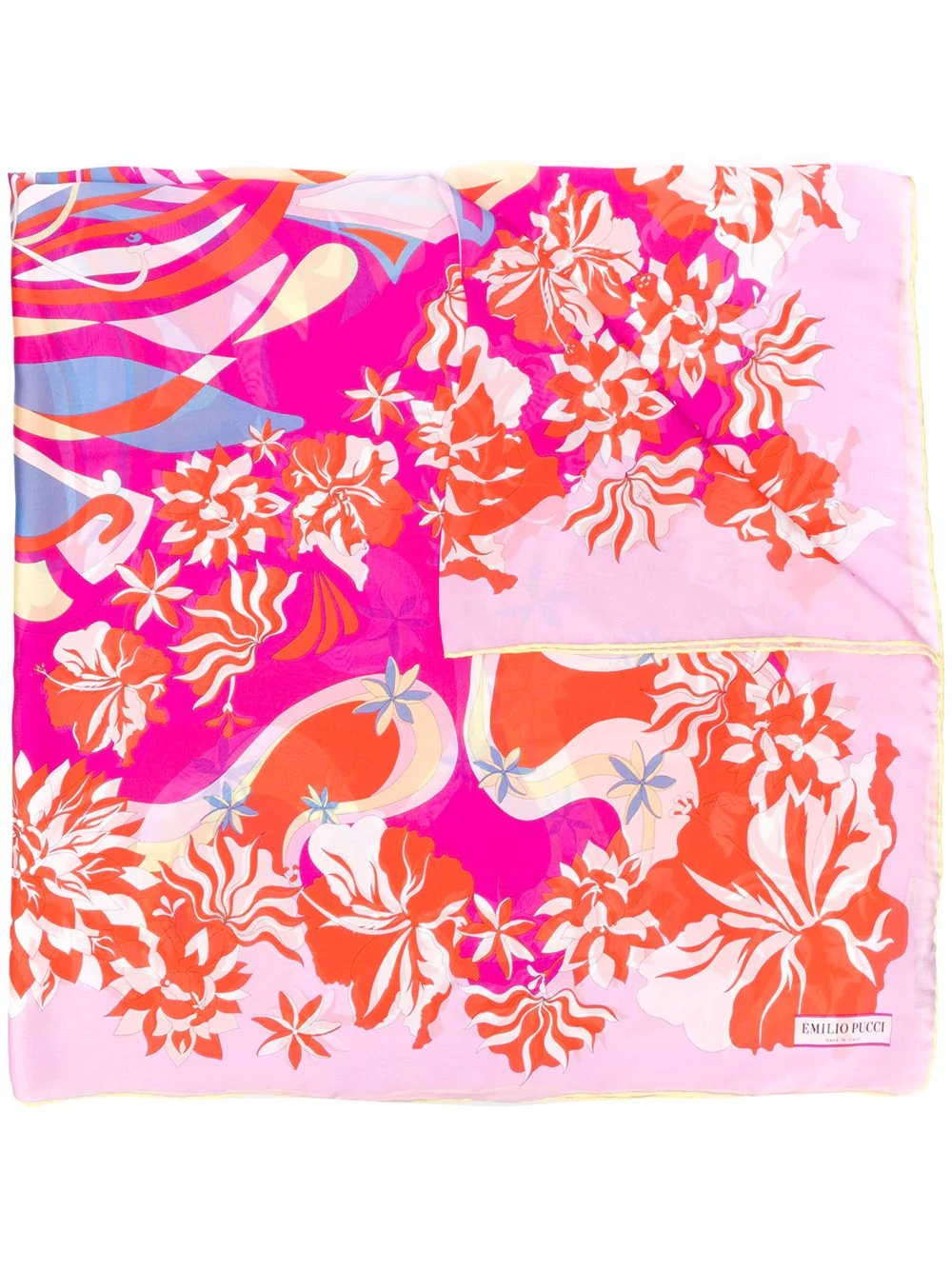 abstract floral print scarf - 1