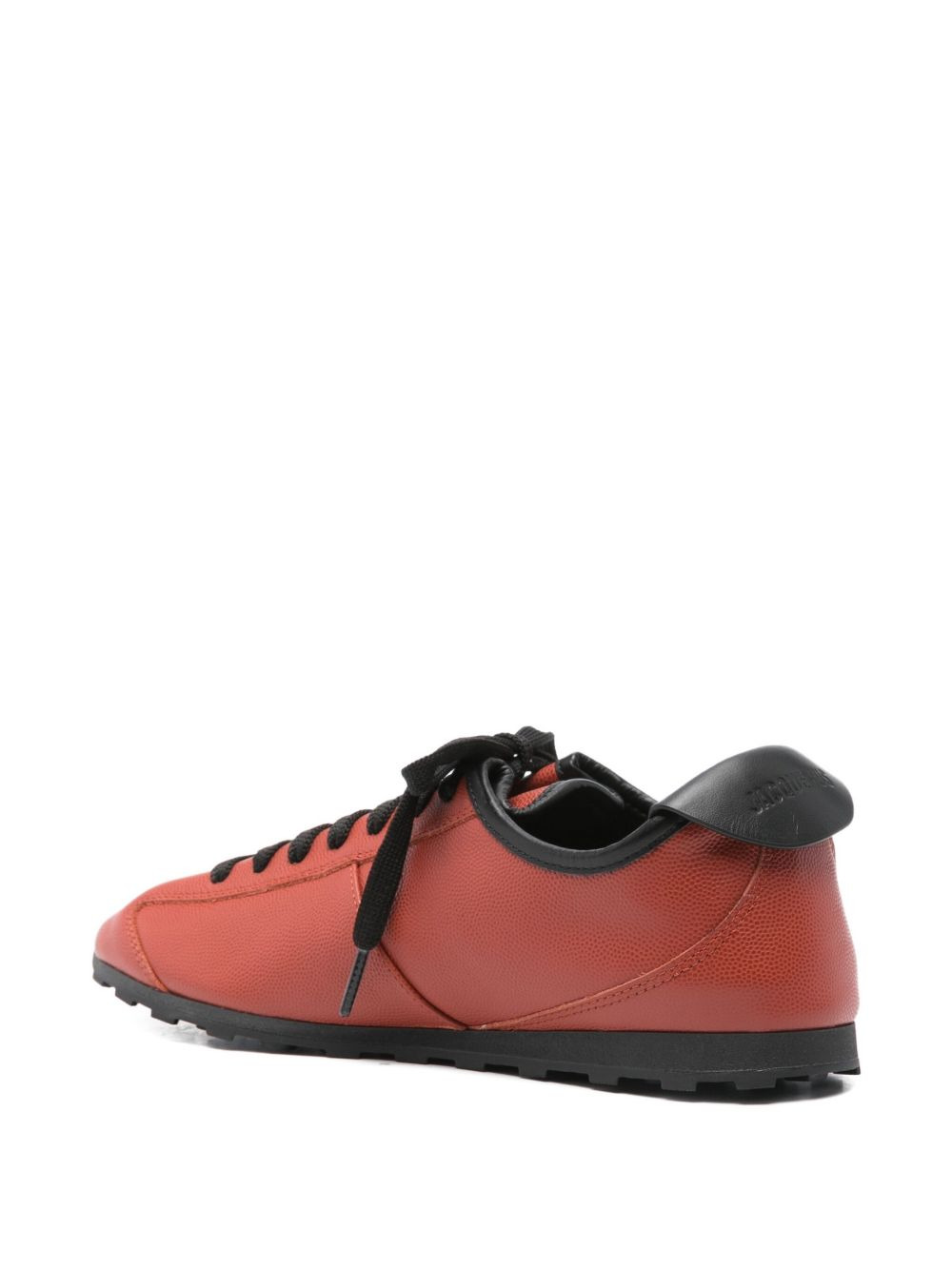 leather lace-up sneakers - 3
