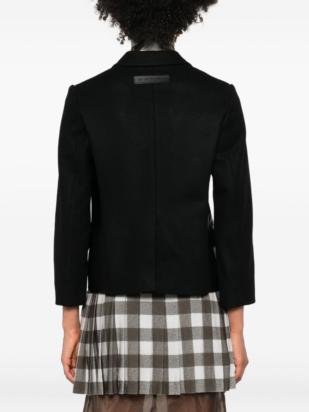 leather-paneled wool jacket - 4