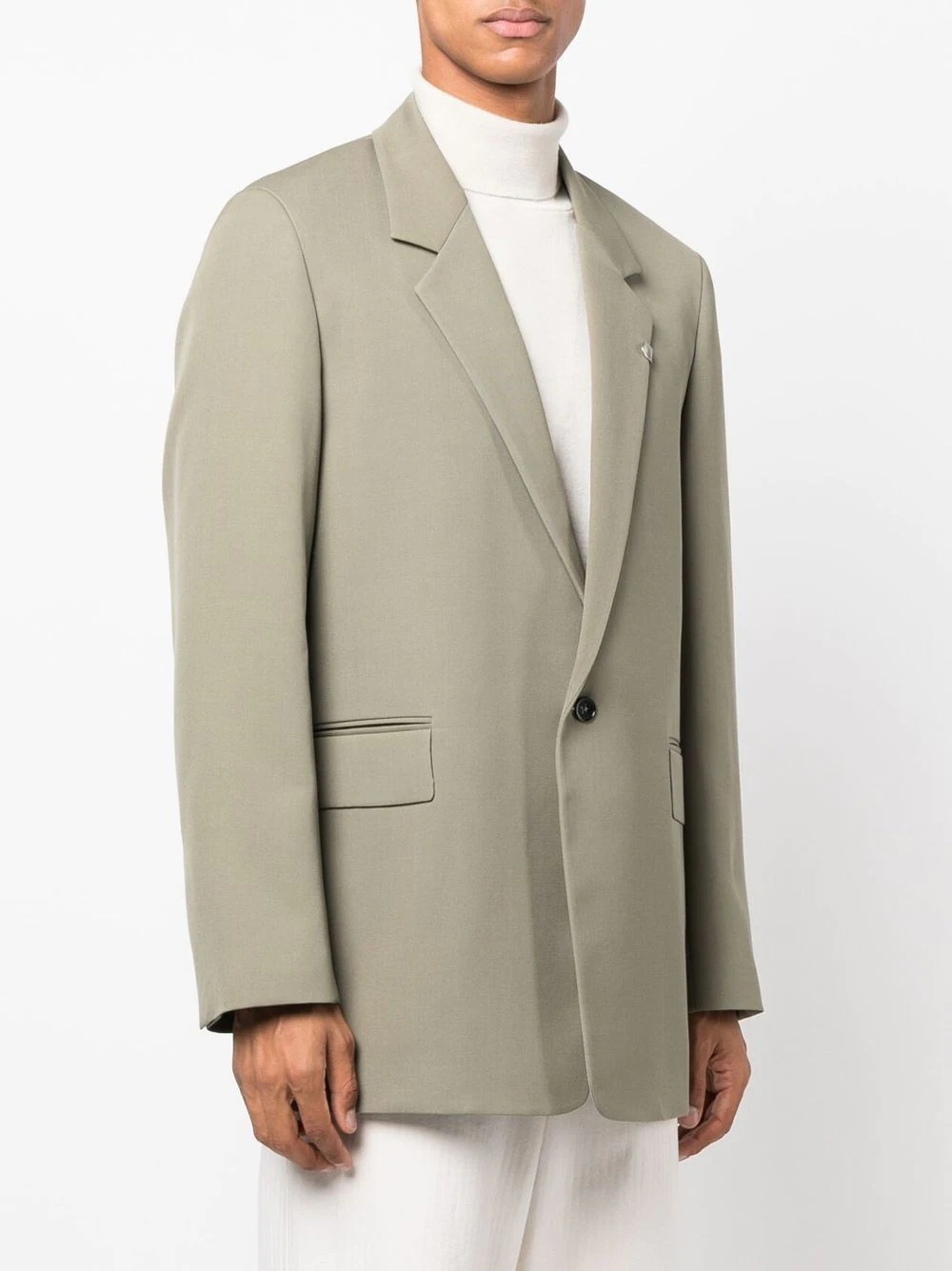 single-breasted wool blazer - 3