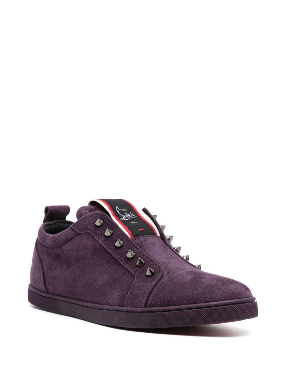 logo-patch leather sneakers - 2
