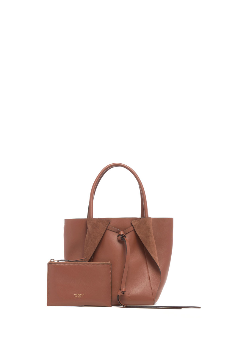 GABRIELA HEARST Small Marija Tote Bag in Cognac Nappa Leather outlook