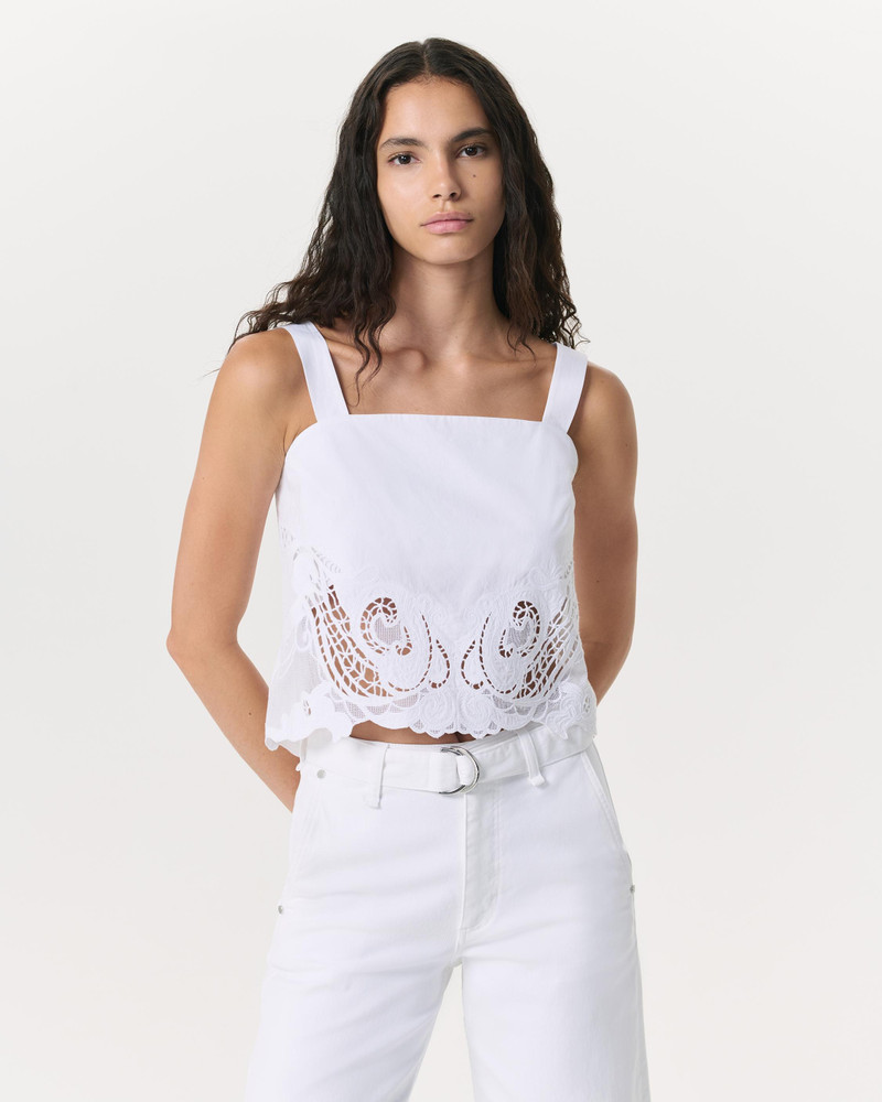Clem Lace-Trim Poplin Tank Top 2