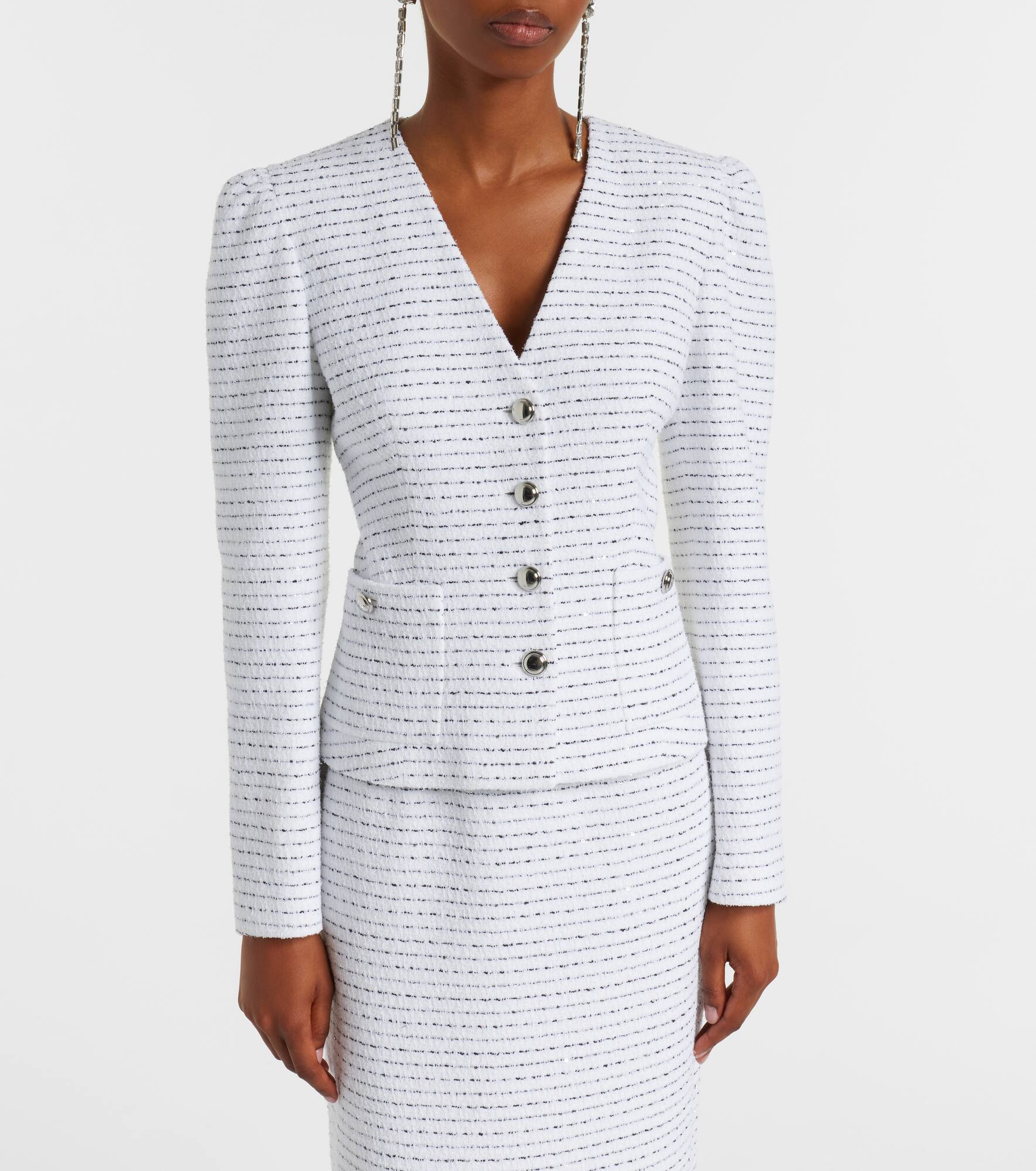 Striped tweed jacket - 6