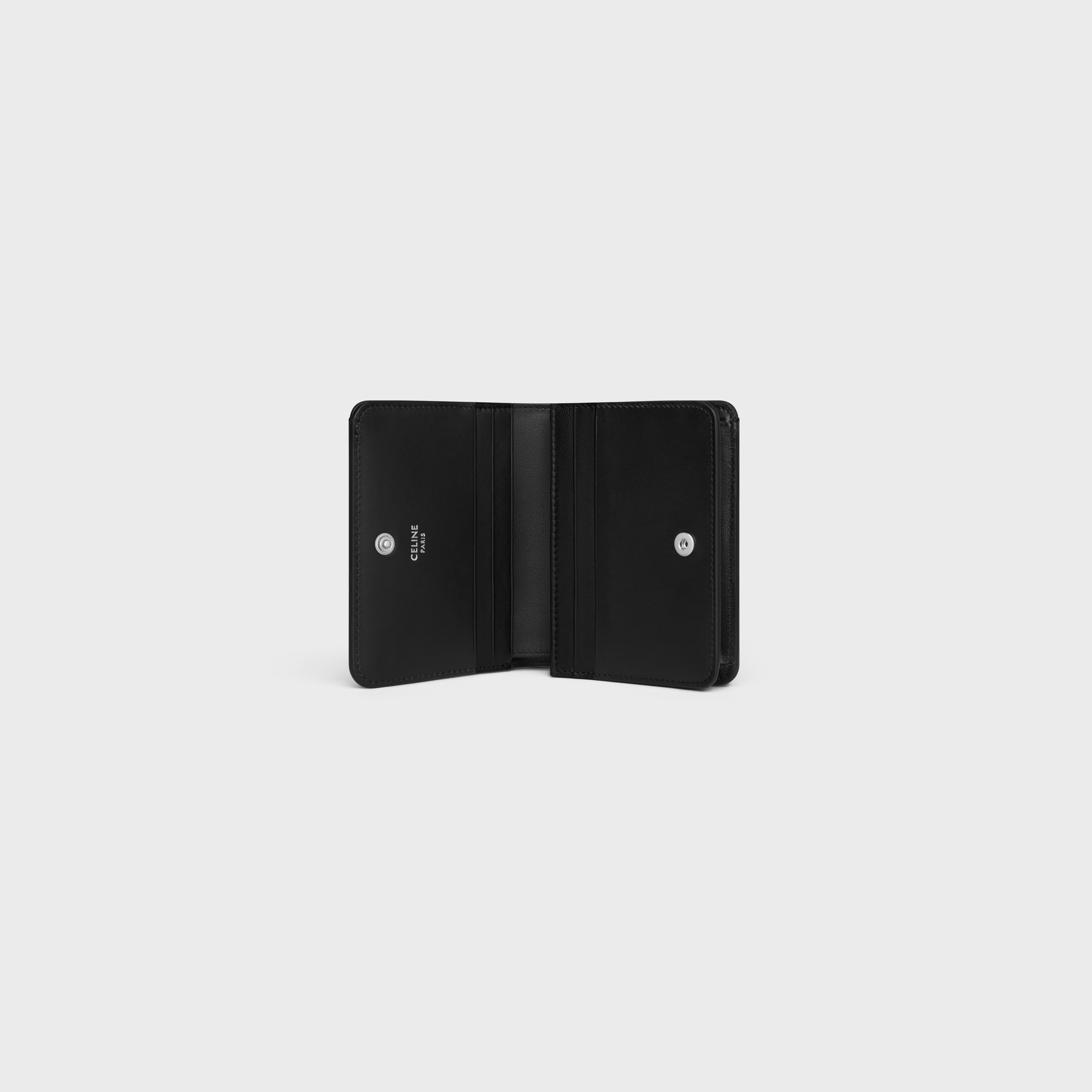 TRIOMPHE COMPACT WALLET Shiny Calfskin BLACK - 4