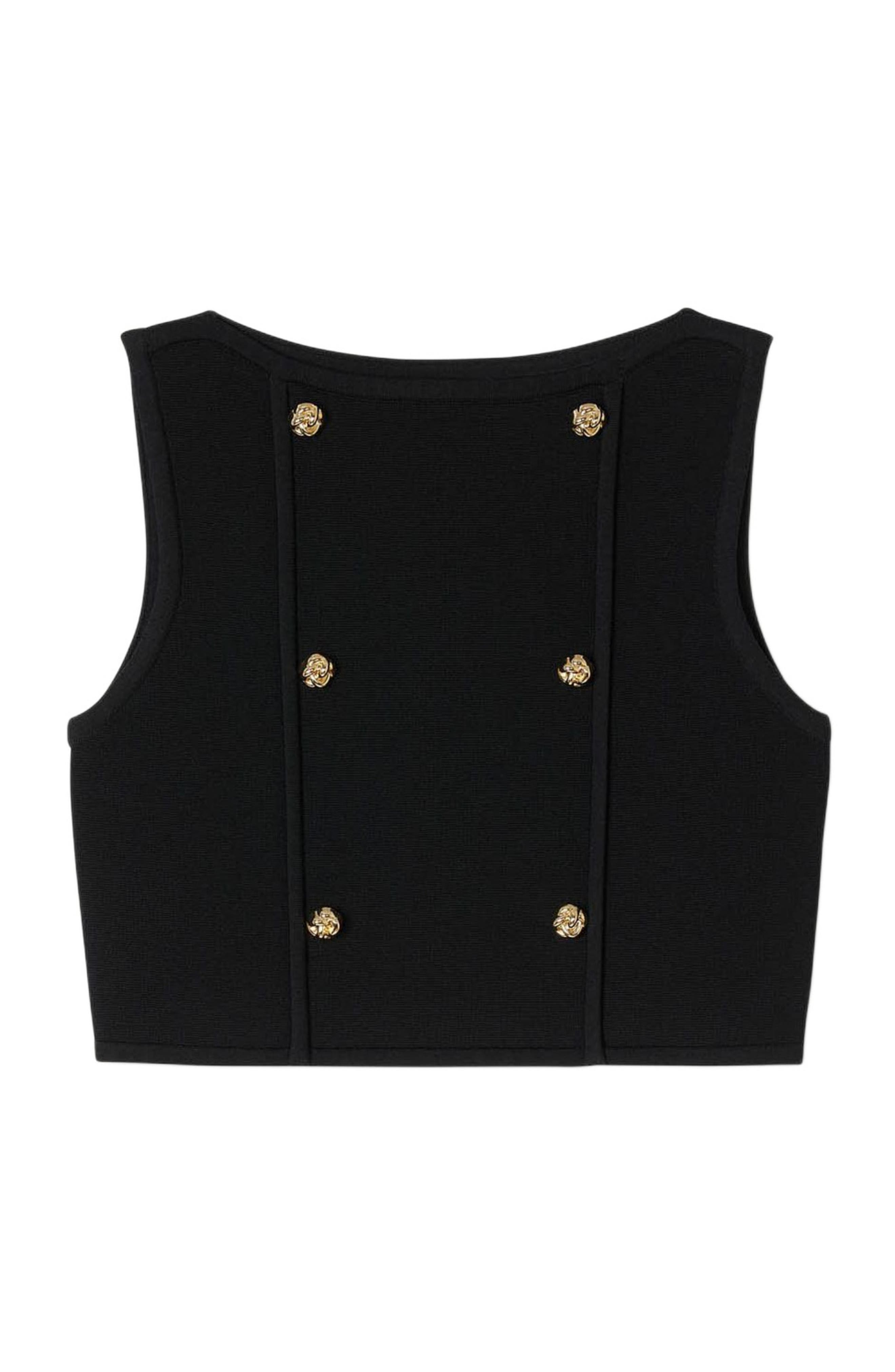 SANDRO Cropped knit sweater in Black at Nordstrom - 6