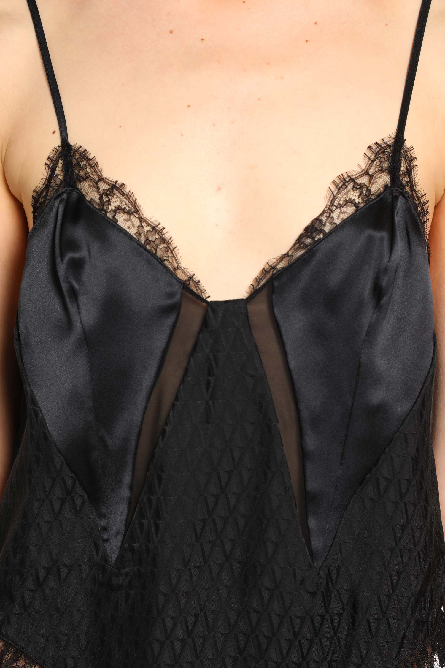 V All Over Jacquard Silk Bodysuit - 4