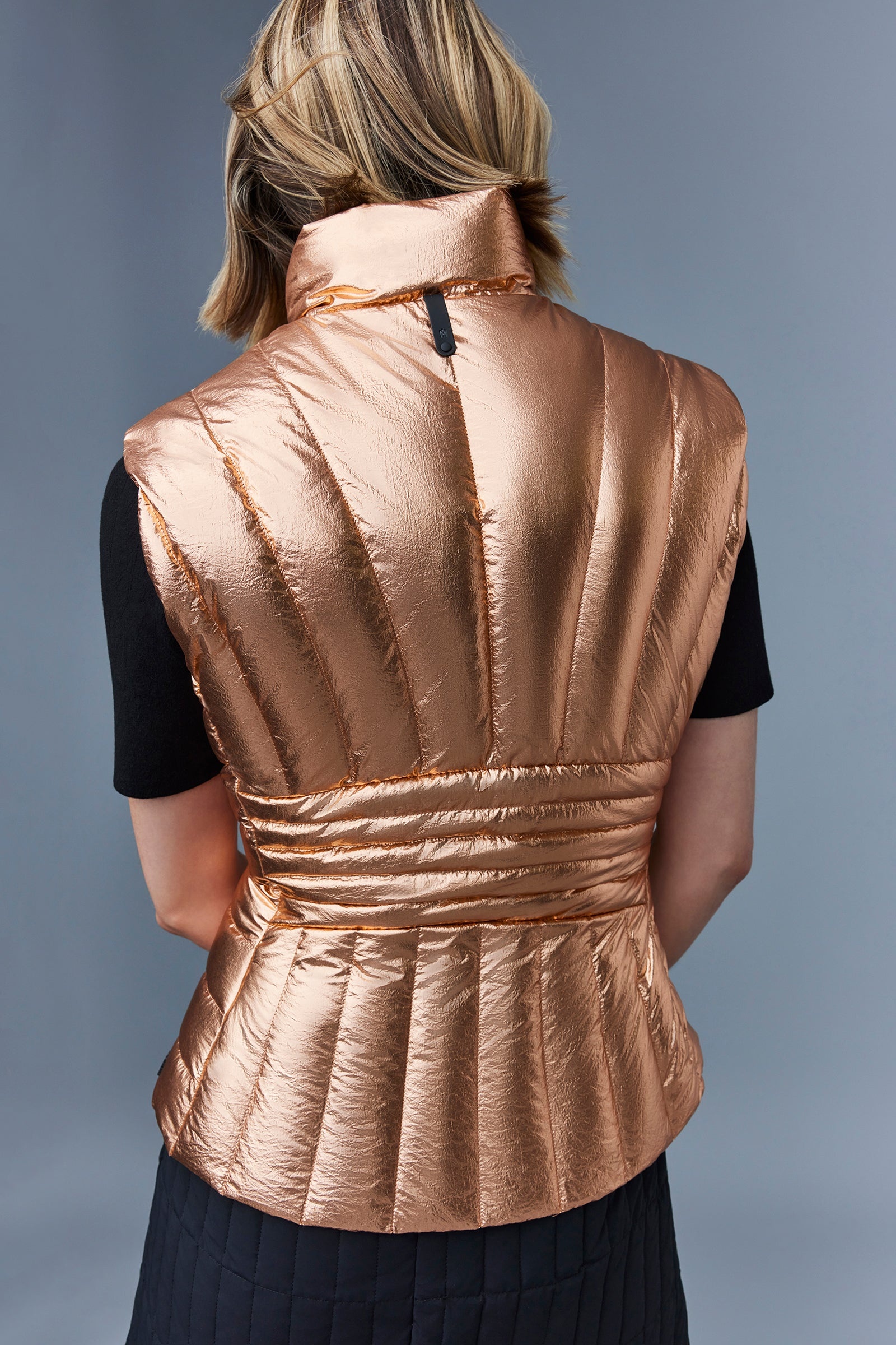 LILYAN-M Metallic Laminate Light Down Vest - 5