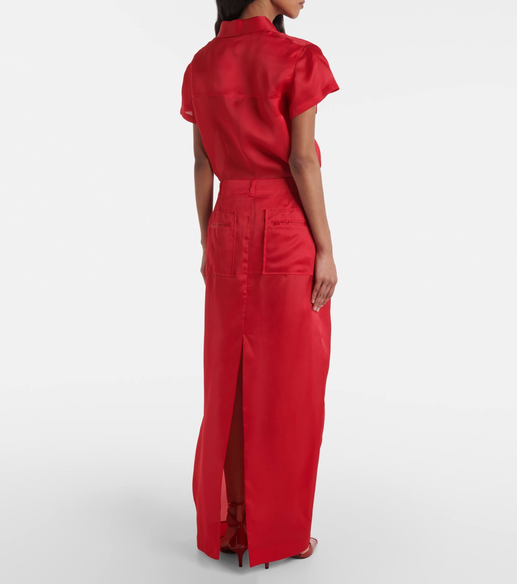 Lucian silk organza maxi skirt - 3