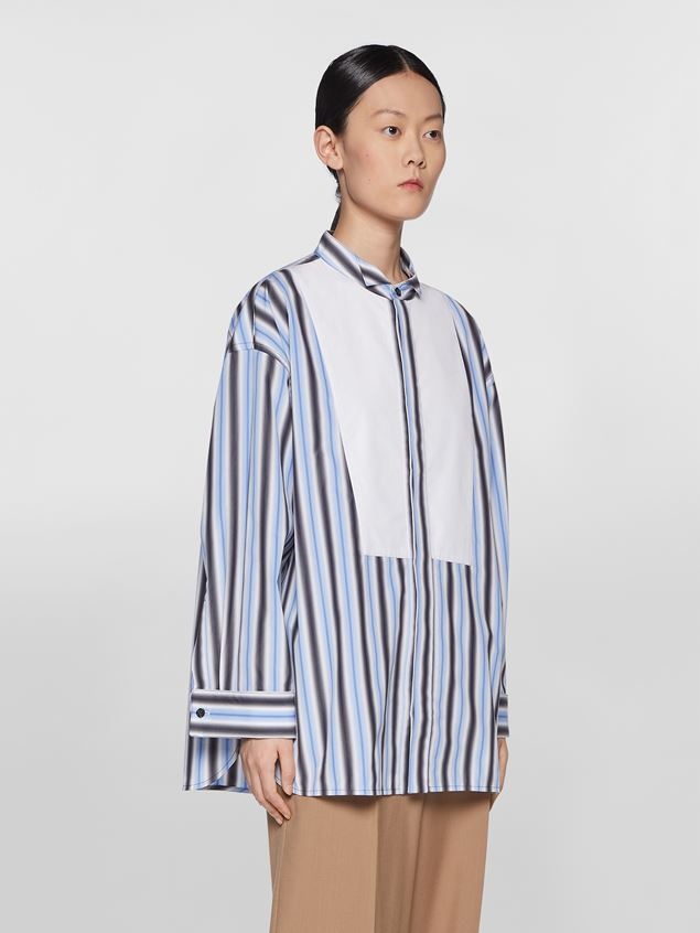 TUXEDO STRIPED COTTON POPLIN SHIRT - 2