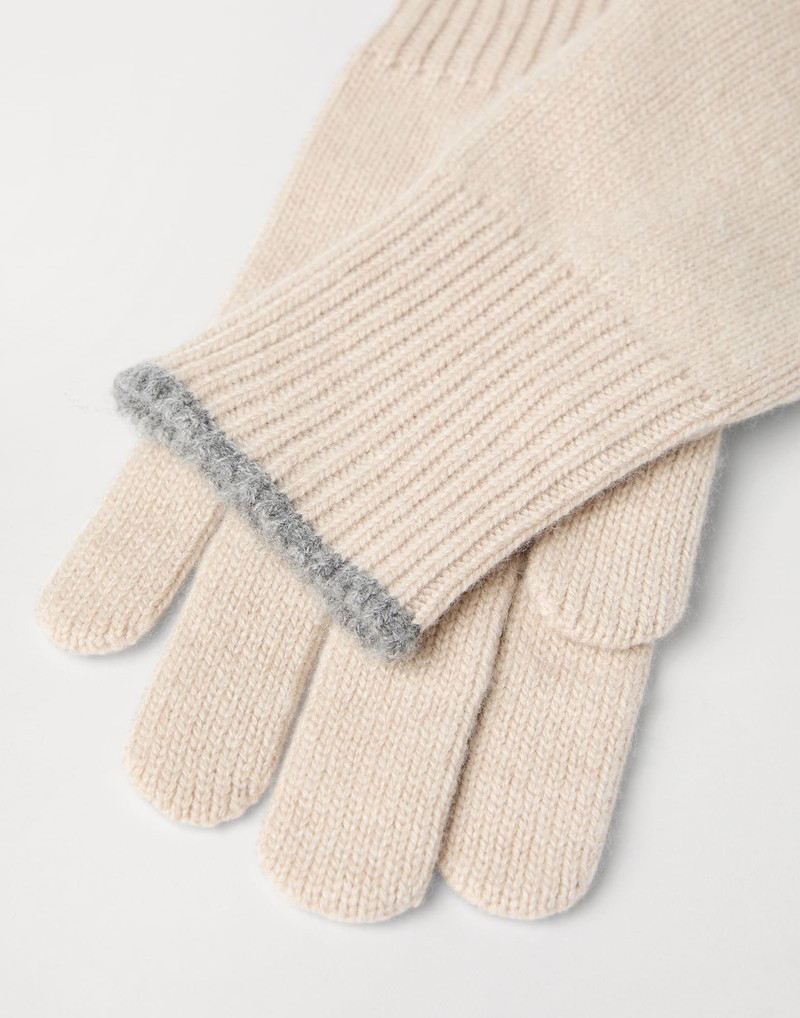 Brunello Cucinelli Cashmere knit gloves outlook