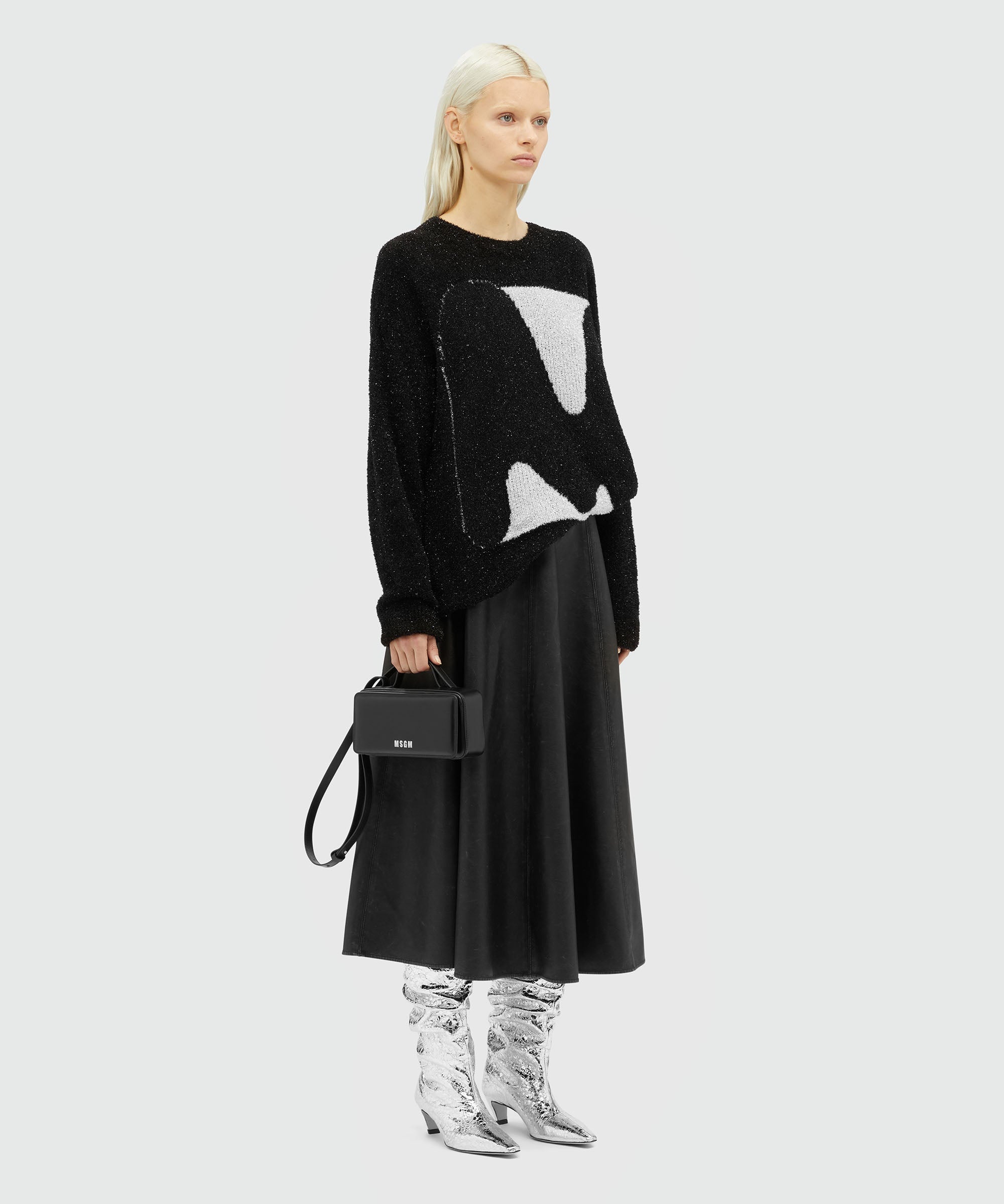 Faux-leather pencil skirt - 4