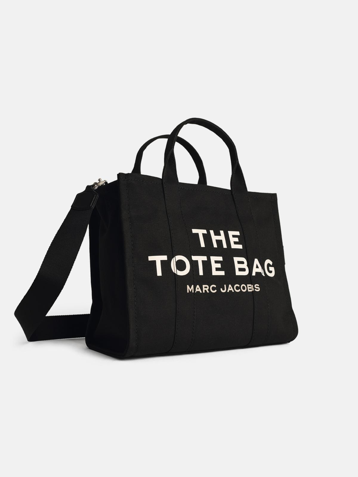 BLACK COTTON CANVAS SMALL TOTE BAG - 2