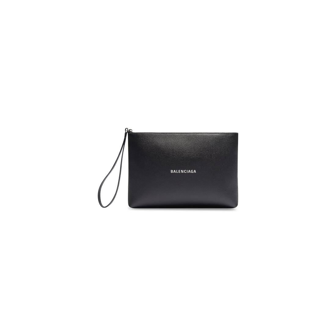 Men's Cash Gusset Pouch With Handle in Black/white - 1