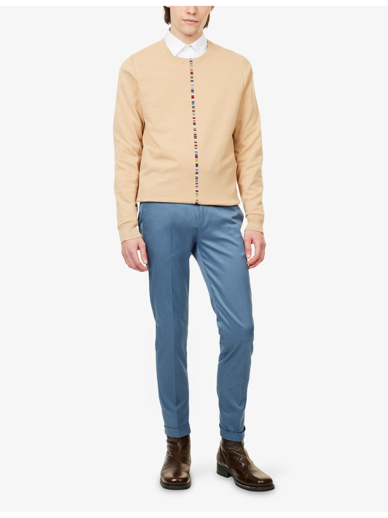 Paul Smith Turn-Up Slim-Leg Cotton Trousers outlook