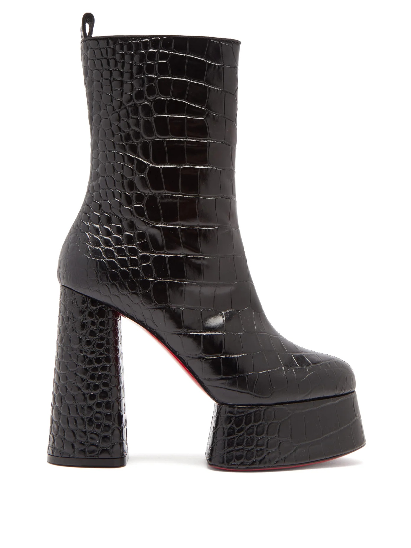 Izamayeah crocodile-effect leather platform boots - 1