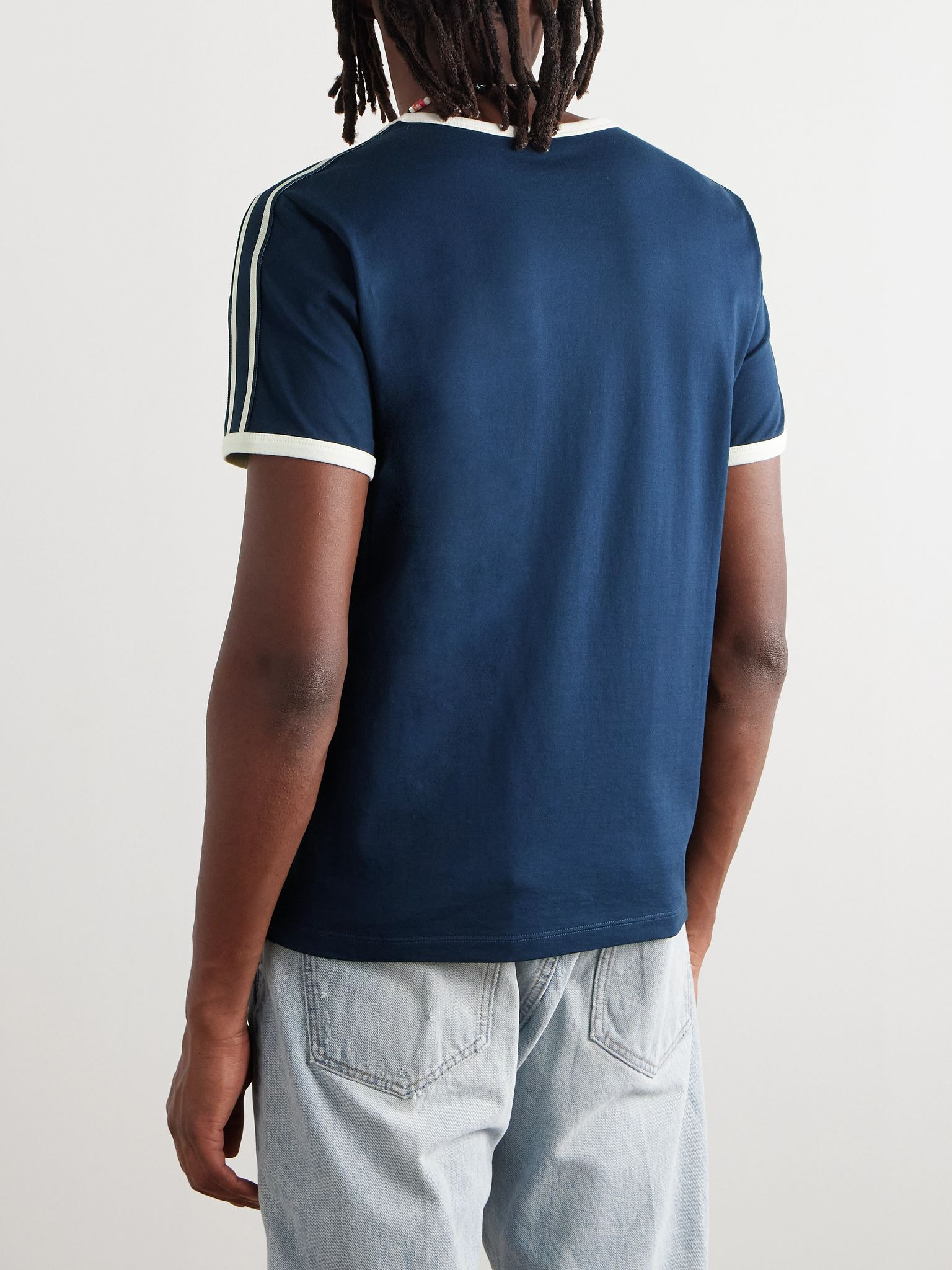 Logo-Embroidered Cotton-Jersey T-Shirt Navy - 3