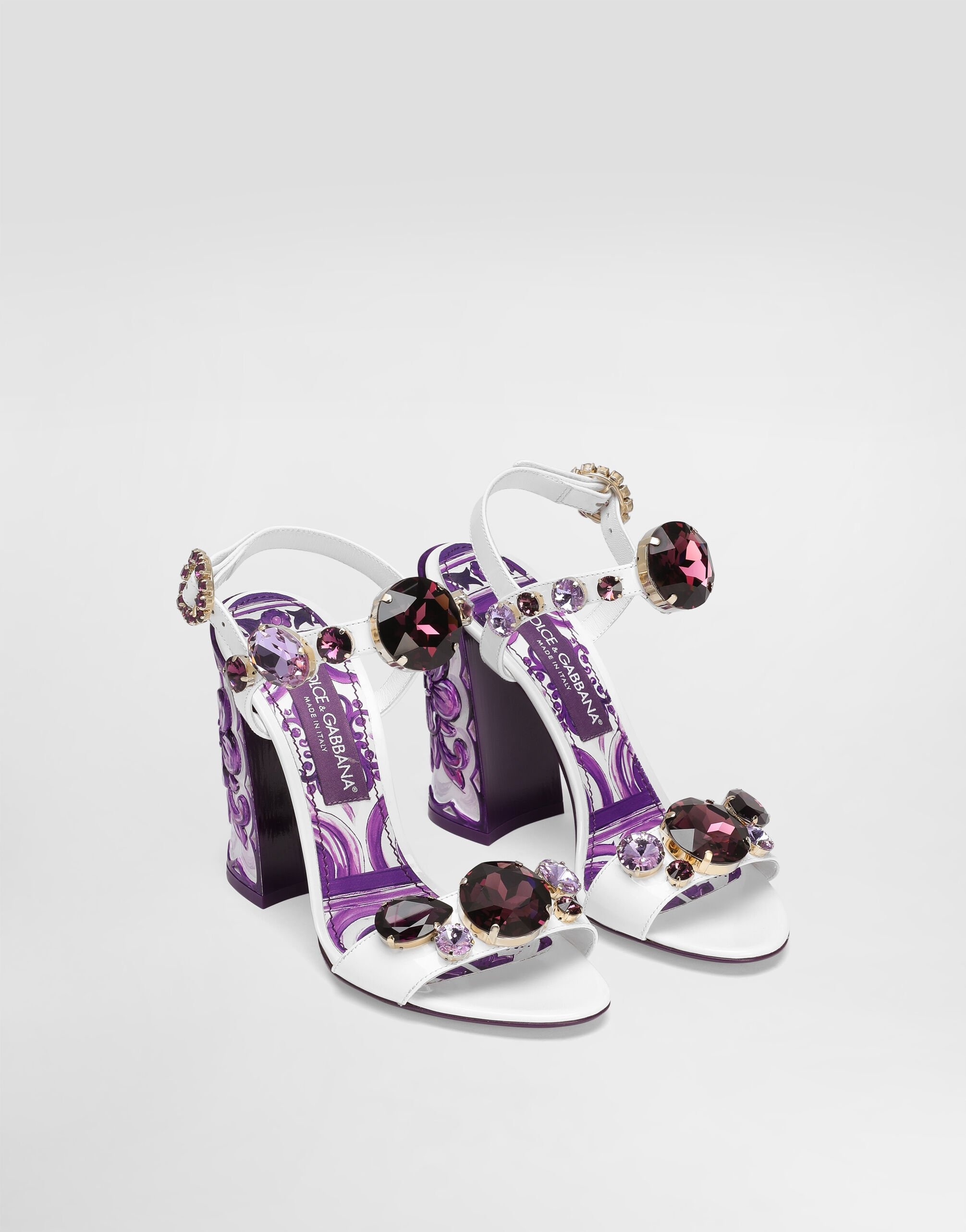 Patent leather sandal with jewel embroidery - 2
