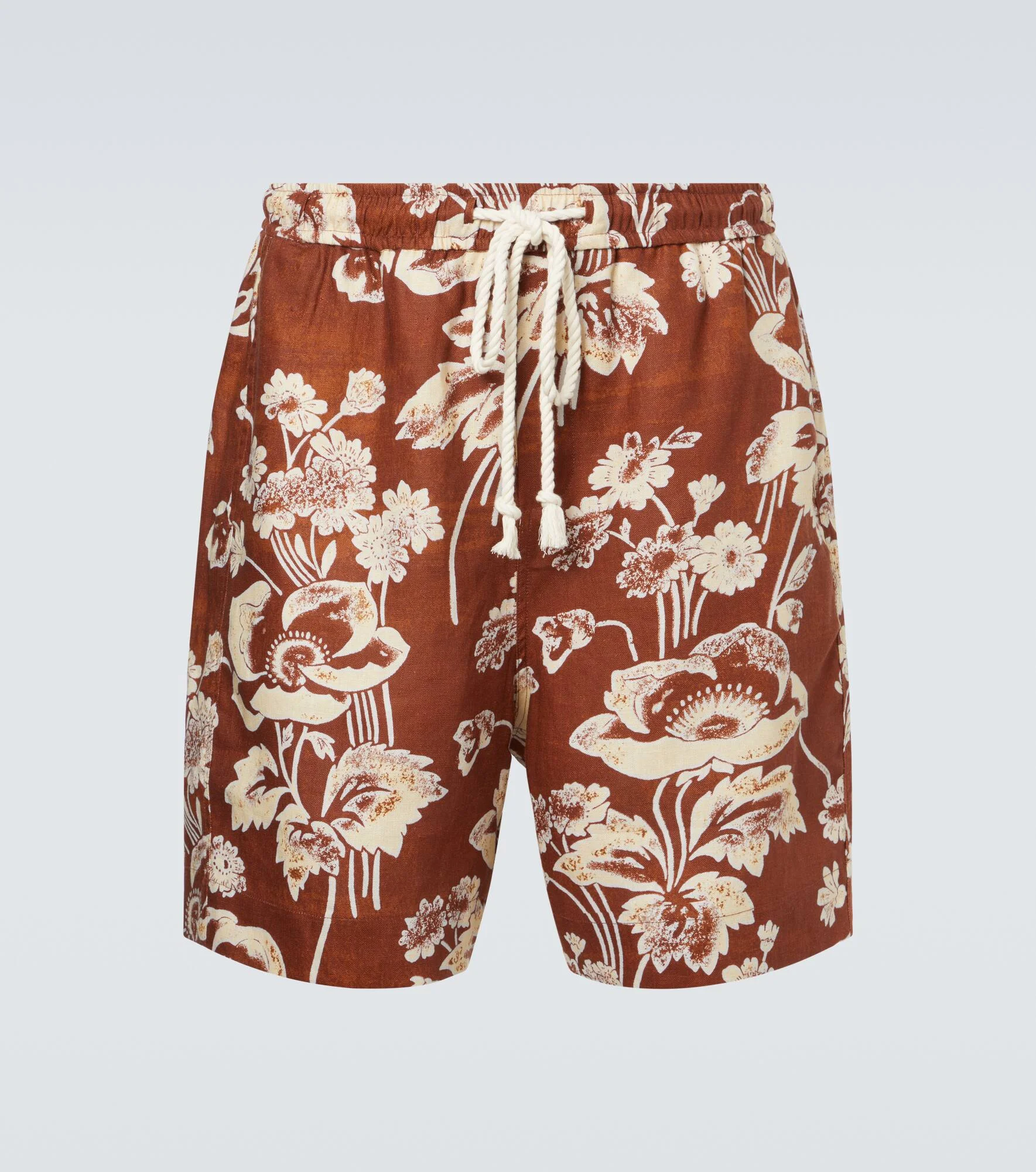 Floral linen Bermuda shorts - 1