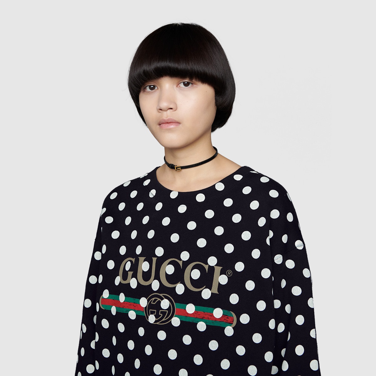 Gucci logo polka dot print sweatshirt - 5