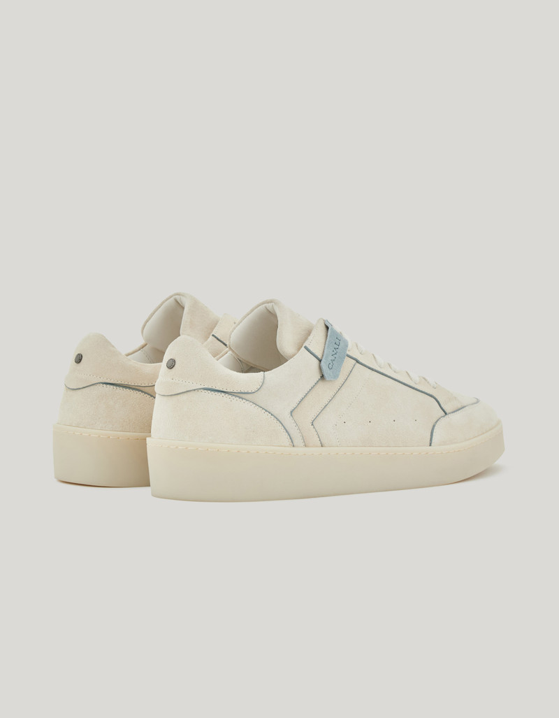 Canali CANALI NUVOLA IVORY SUEDE SNEAKERS WITH RIBBING outlook