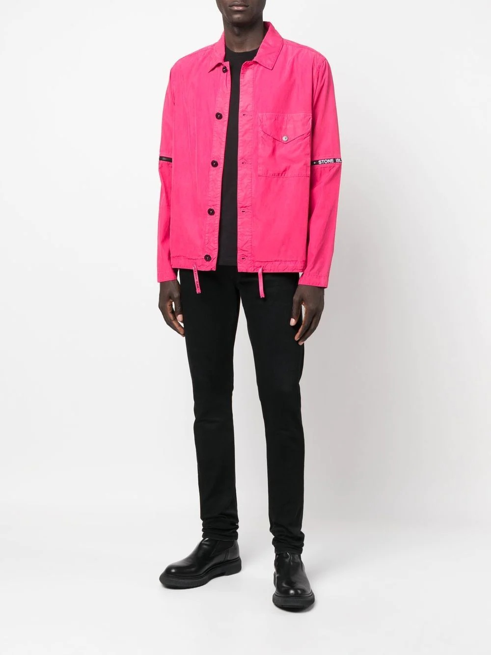 logo-band shirt-jacket - 2