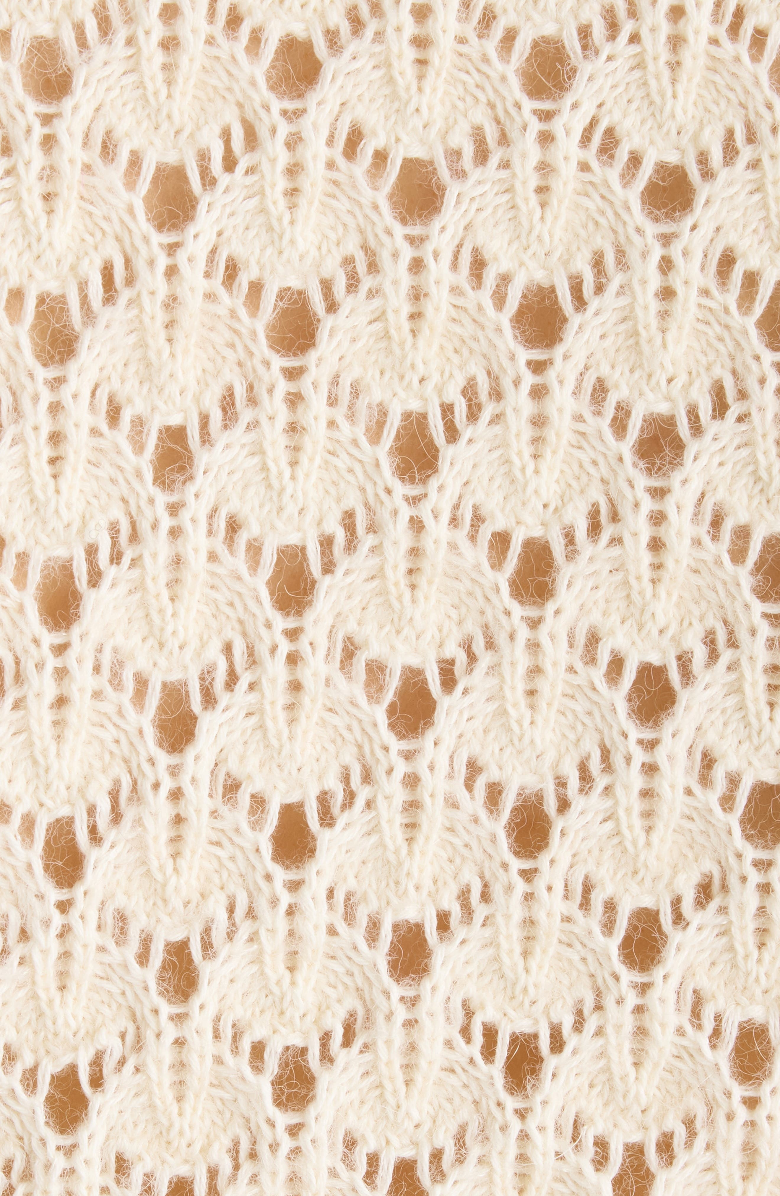 Chloé Pointelle Cotton, Alpaca & Silk Blend Sweater in Iconic Milk at Nordstrom - 7