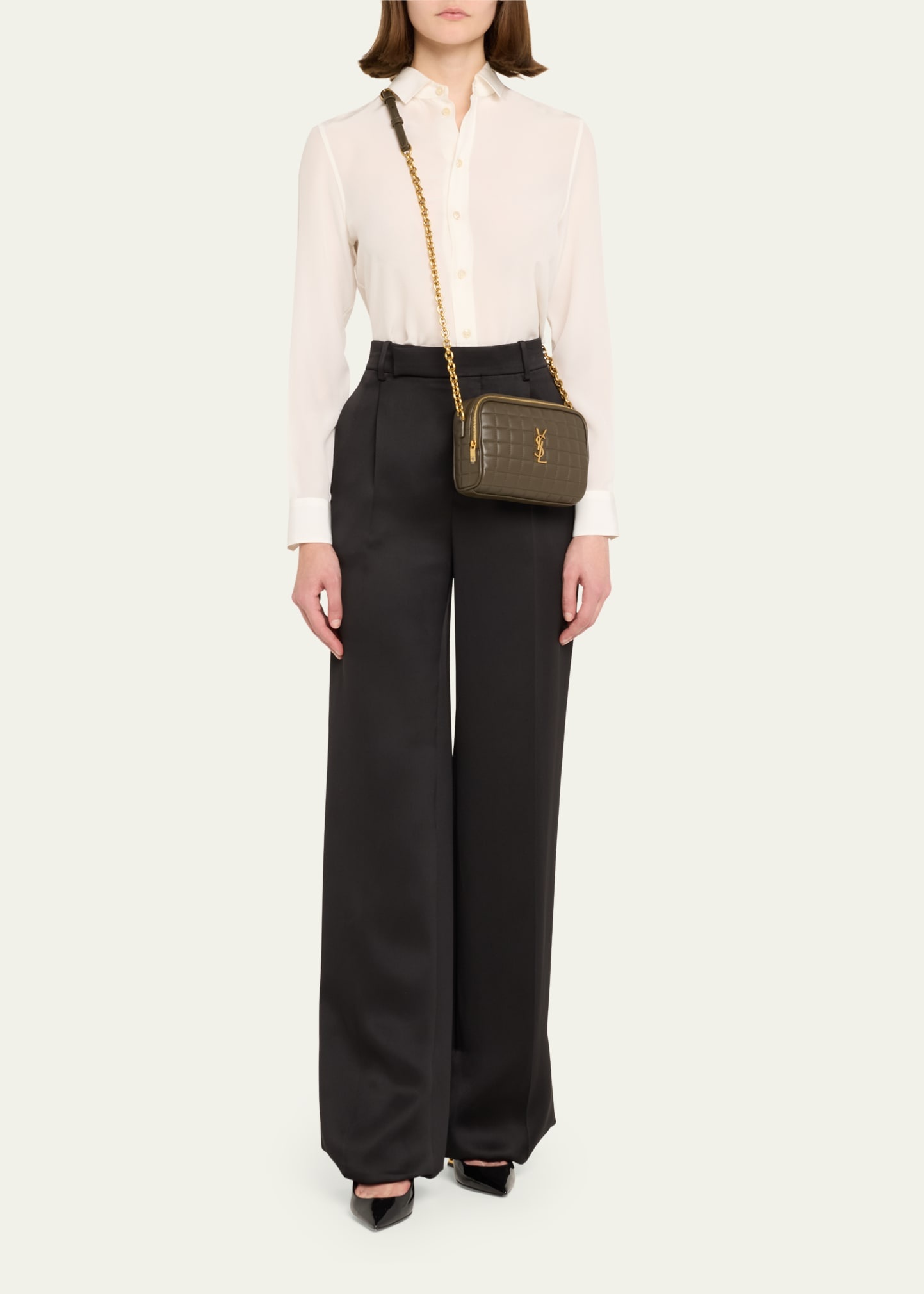 Cassandre Mini YSL Camera Bag in Quilted Smooth Leather - 5