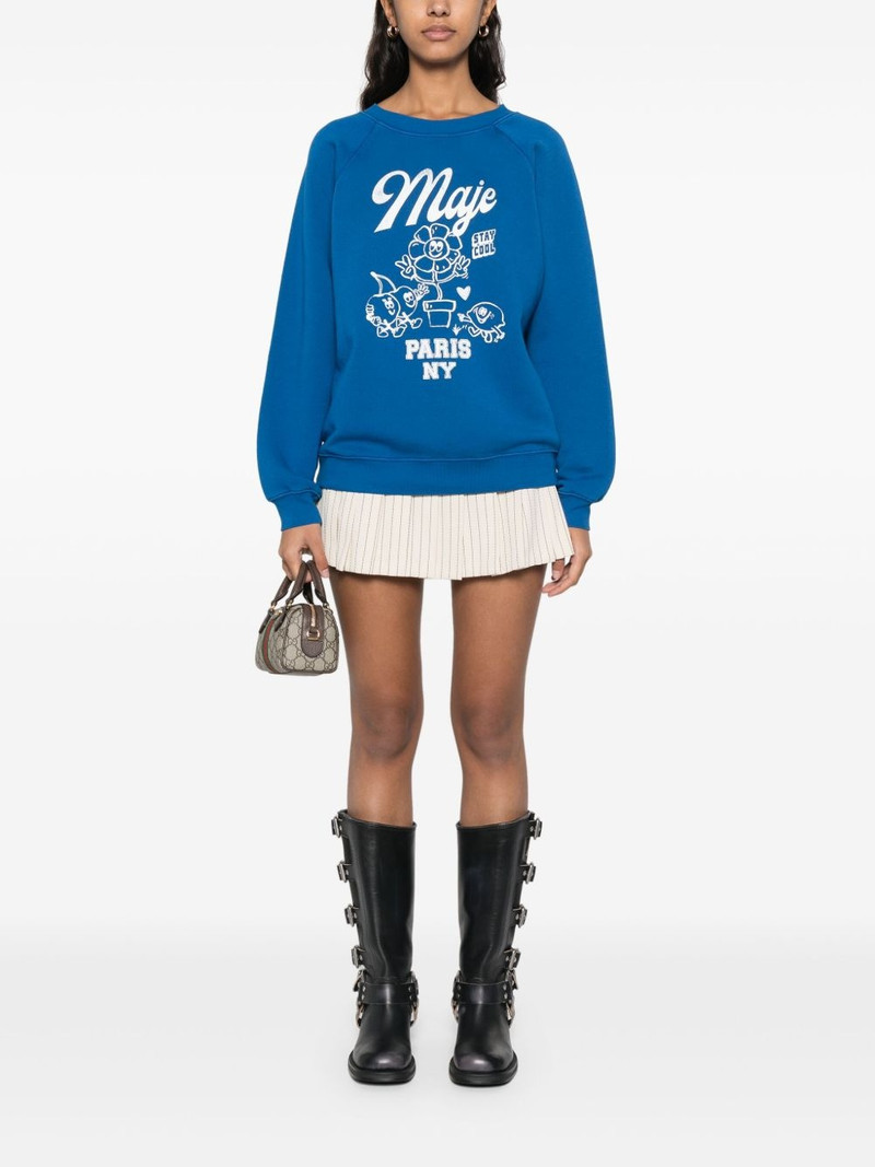 maje logo-print sweatshirt outlook