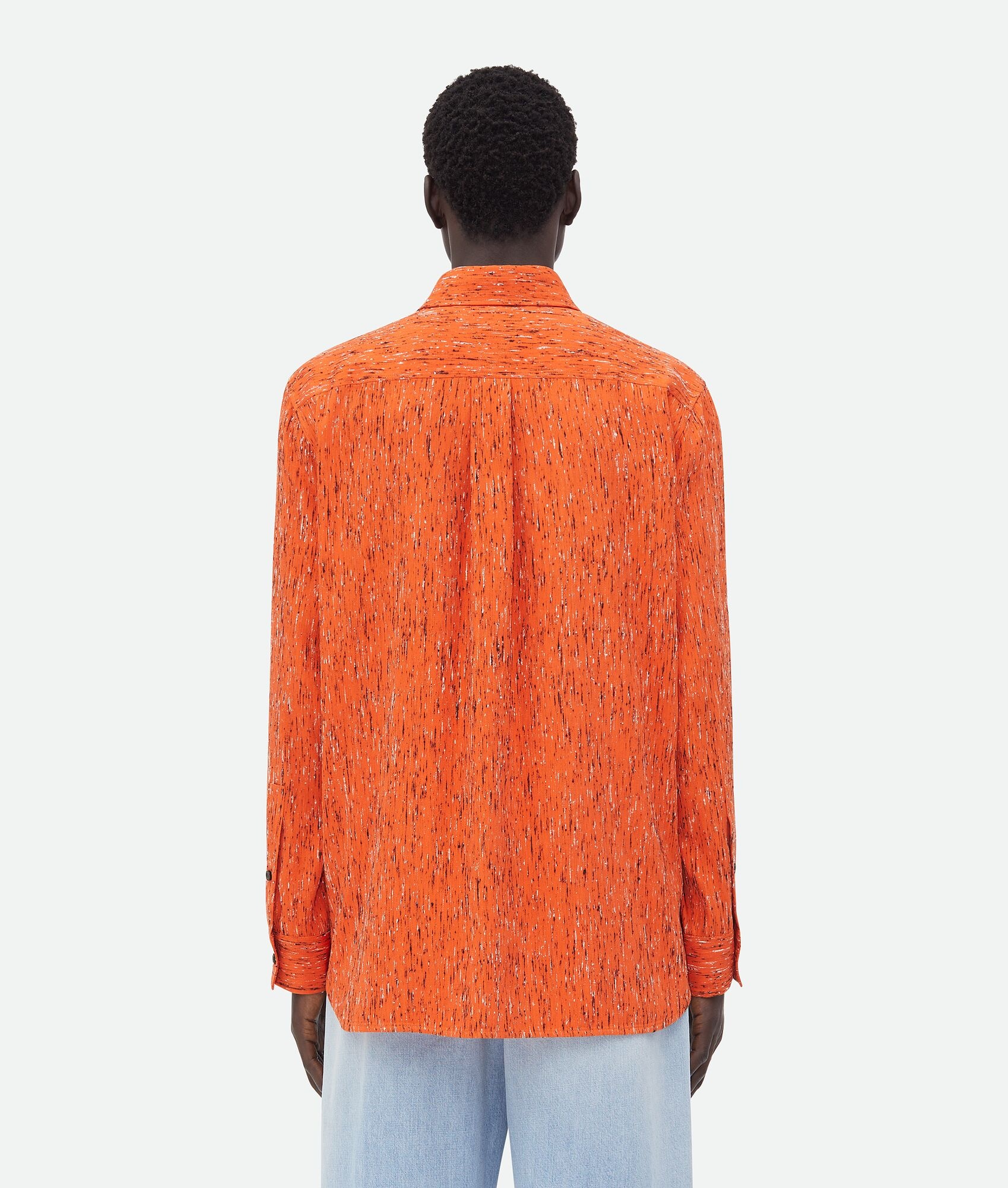 Textured Viscose Stripe Shirt With "BV" Embroidery - 3