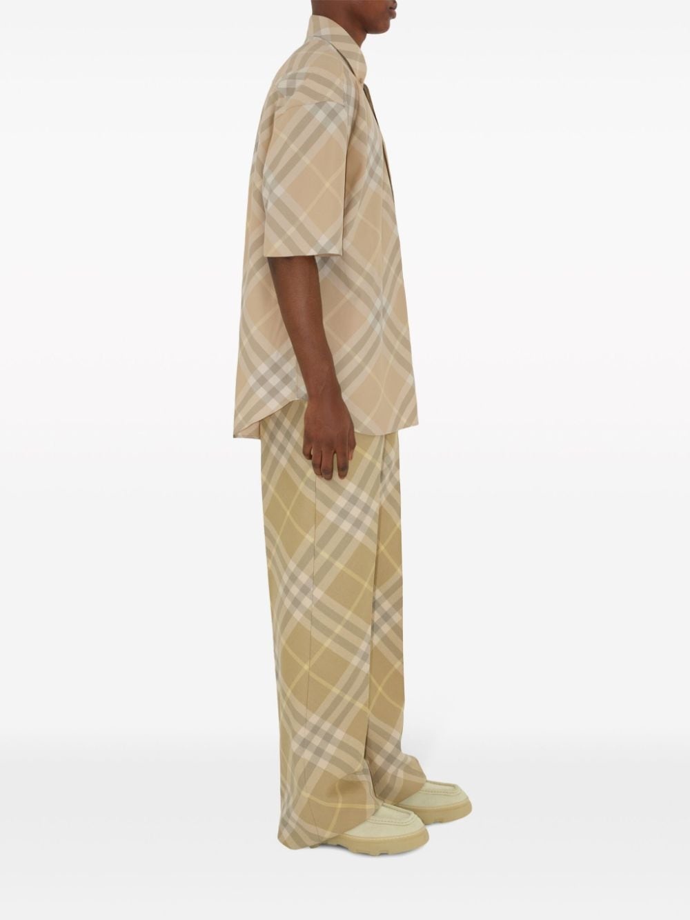 checkered short-sleeved button-down shirt - 3