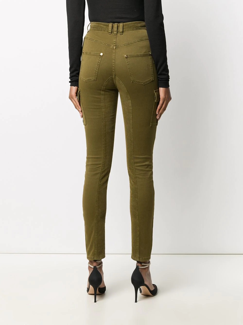 panelled skinny cargo trousers - 4