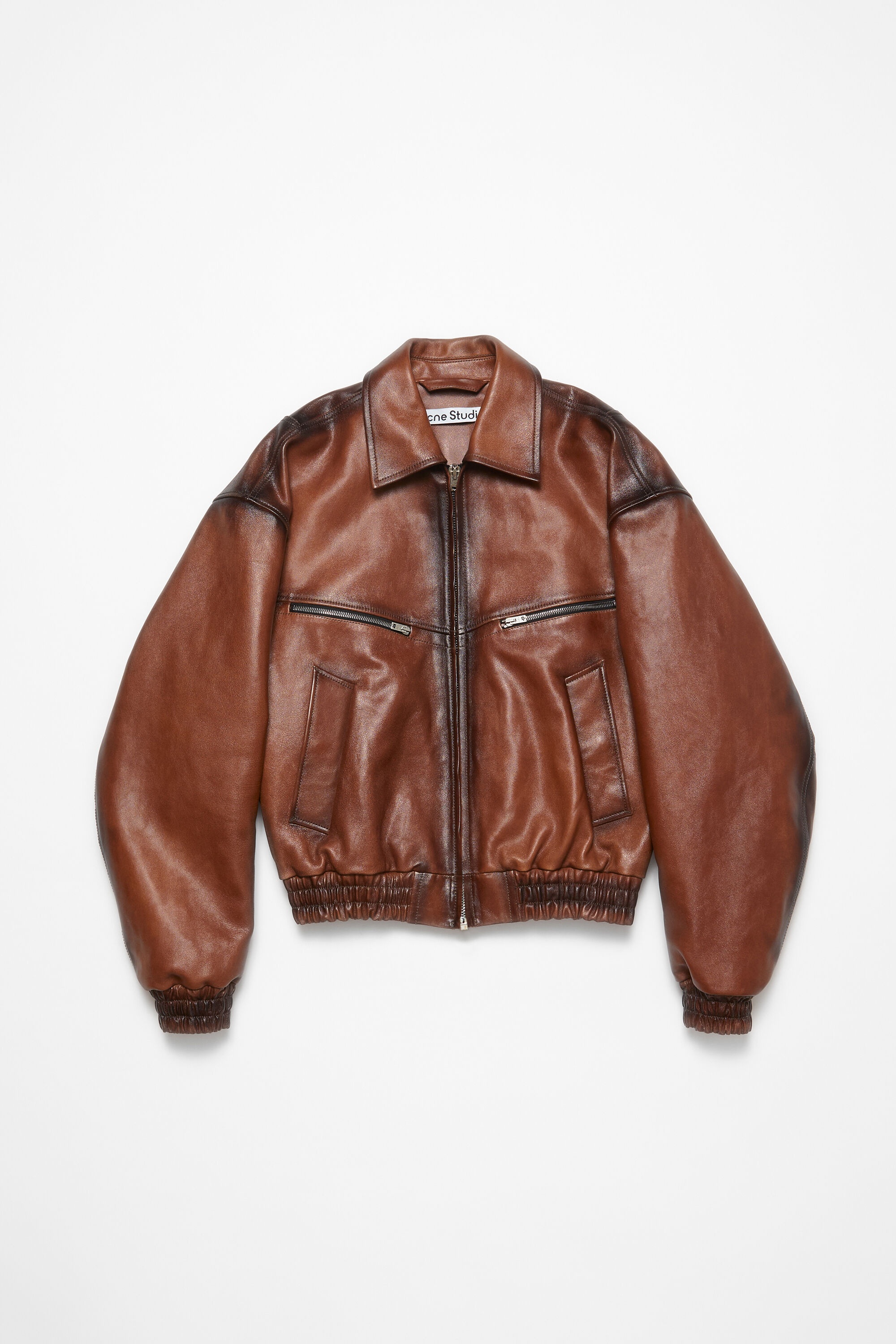 Leather bomber jacket - Cognac brown - 8