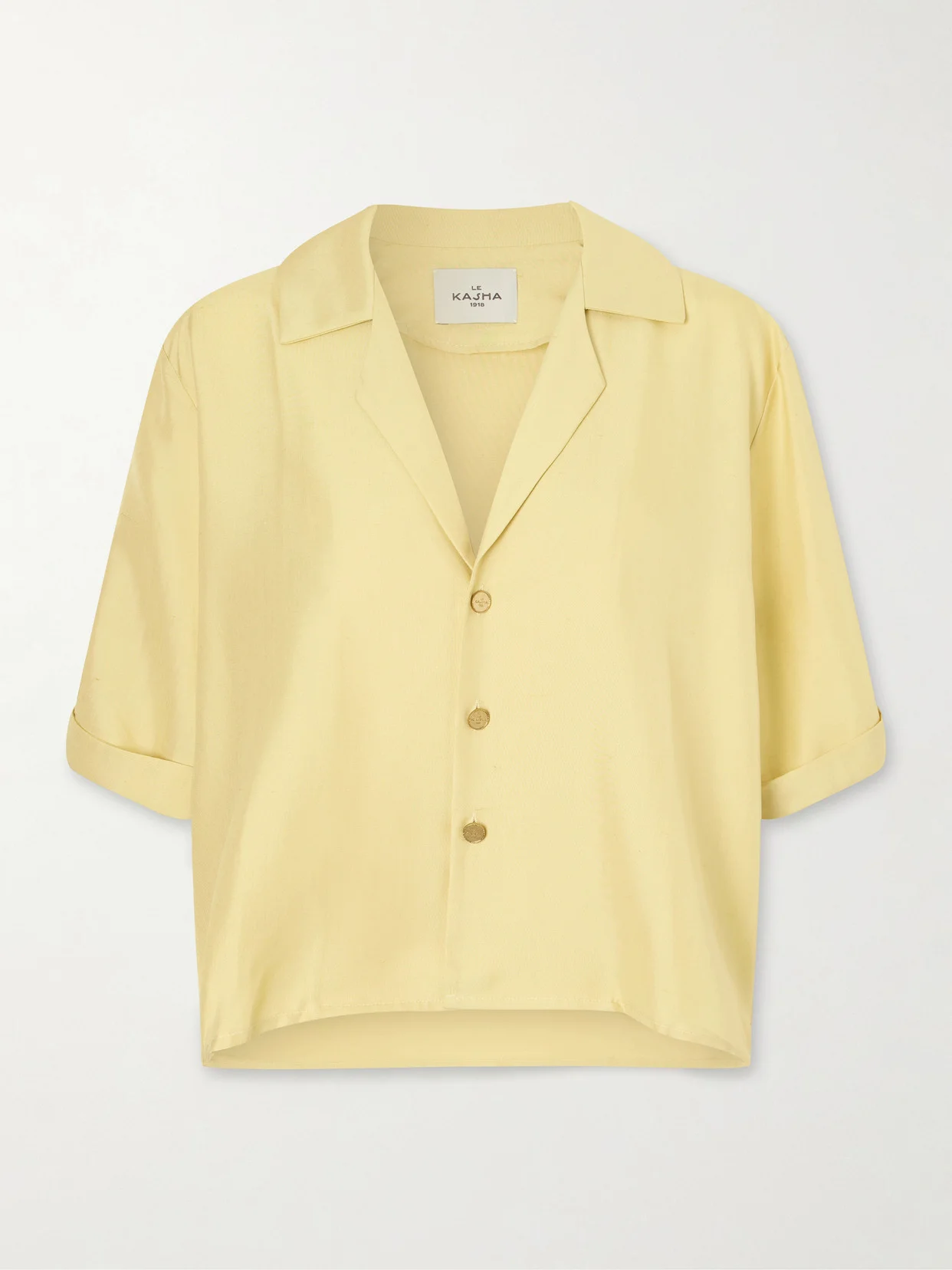 Abnus Cropped Silk Shirt - 1