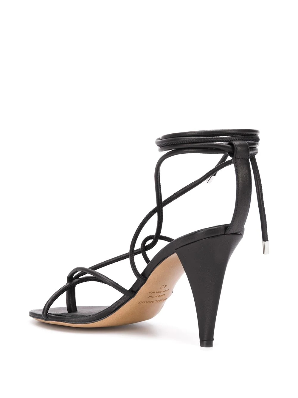 high-heeled leather sandals - 3