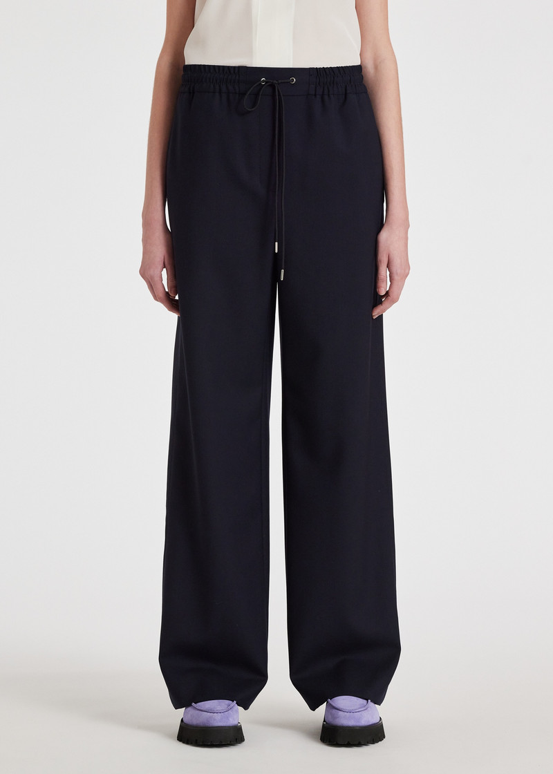 Paul Smith Women's A Suit To Travel In - Navy Drawstring Wide Leg Trousers outlook