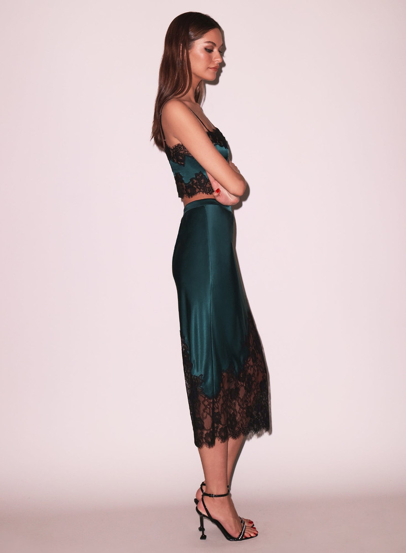 Silk & Lace Scallop Midi Skirt 5
