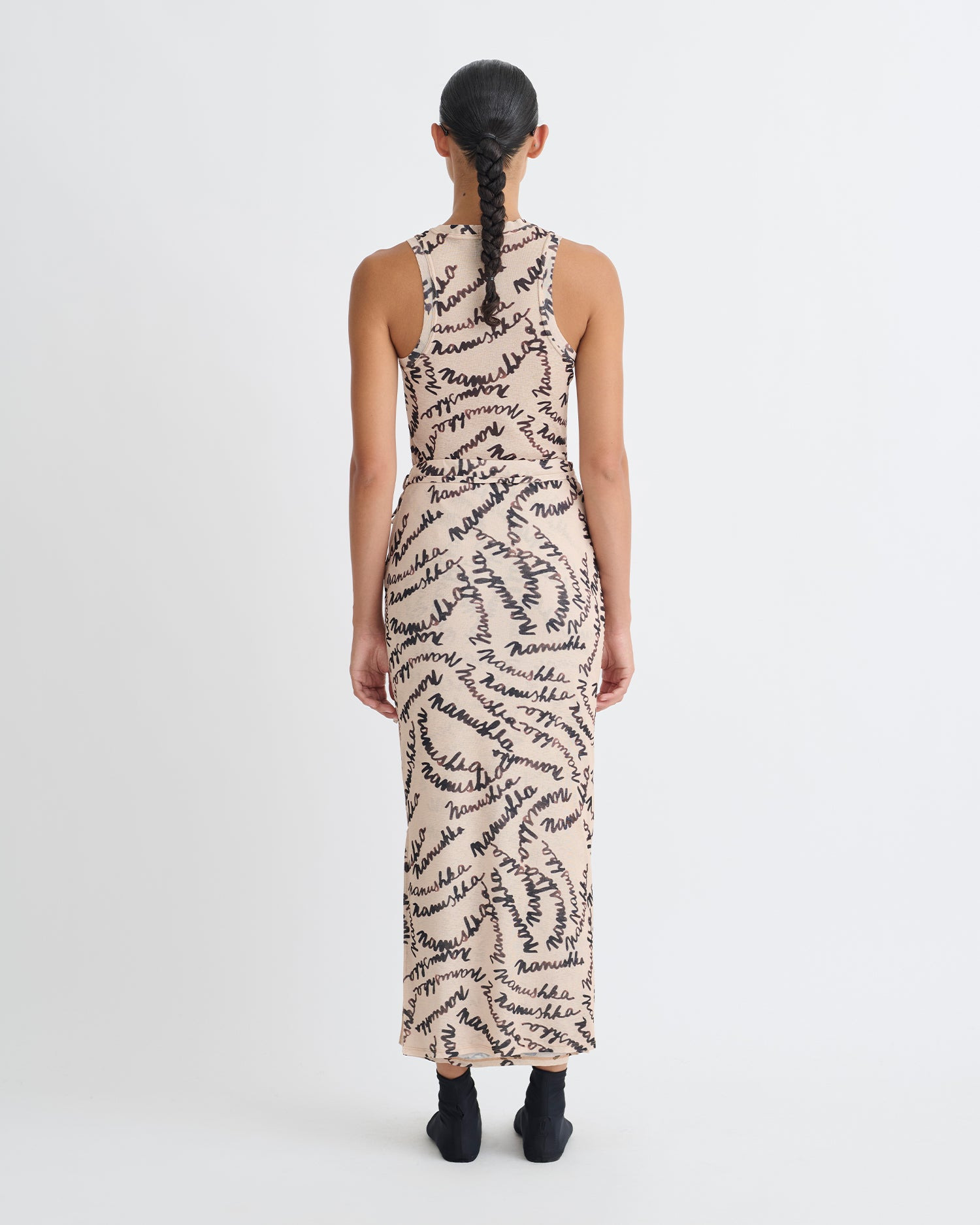 Printed Mesh-Jersey Midi Skirt - 3