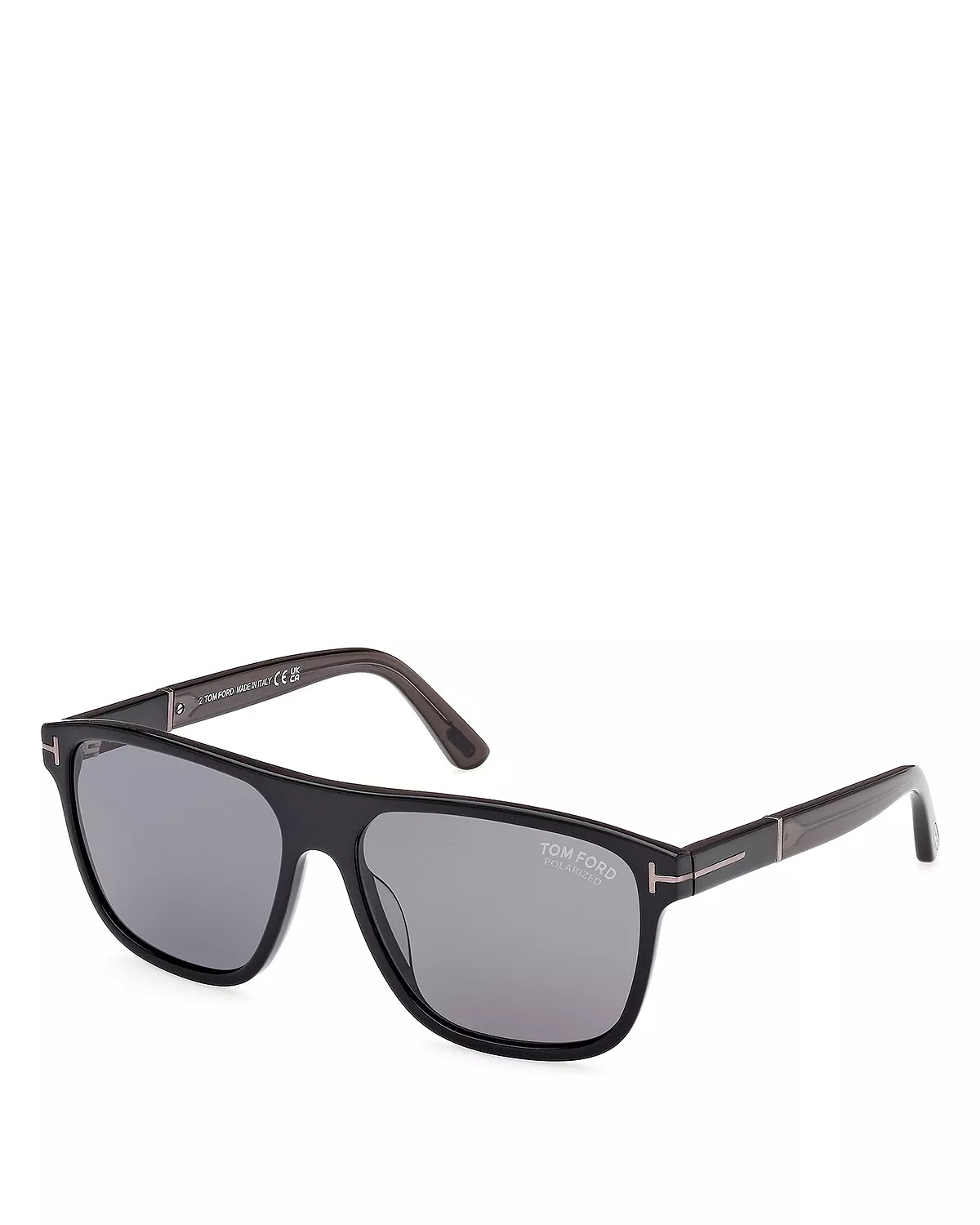 Black Polarized Square Sunglasses, 58mm - 1