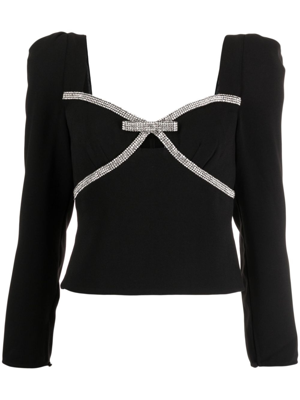 crystal-embellished bow-detail T-shirt - 1