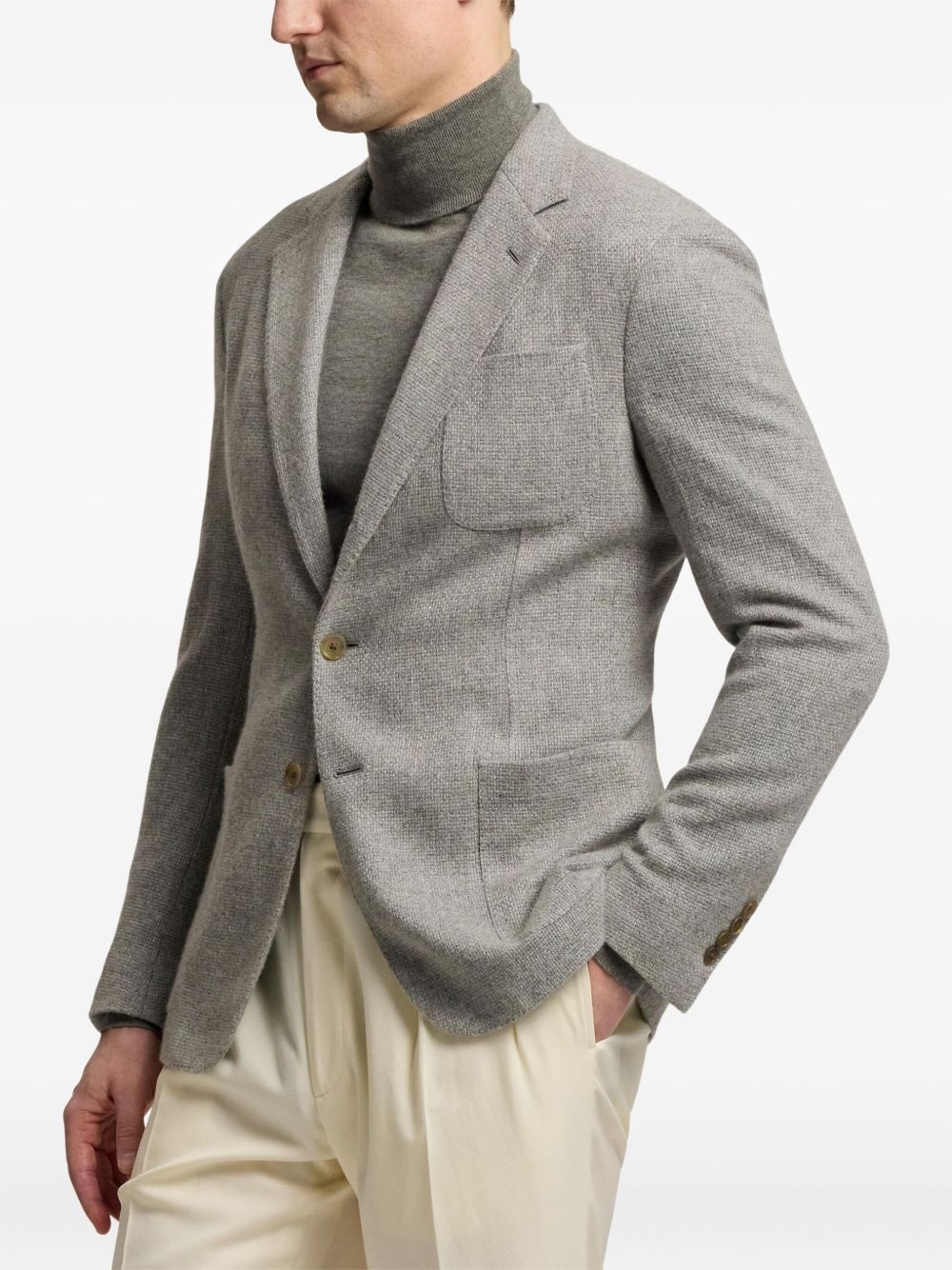 cashmere single-breasted blazer - 4