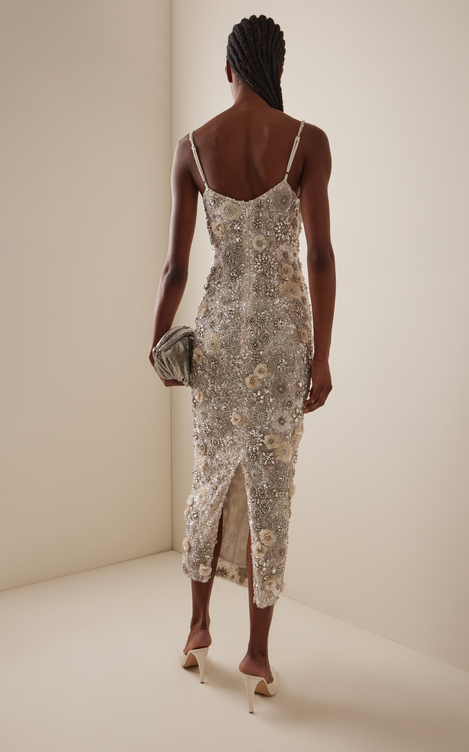 Francesca Floral Embellished Tulle Gown ivory - 4