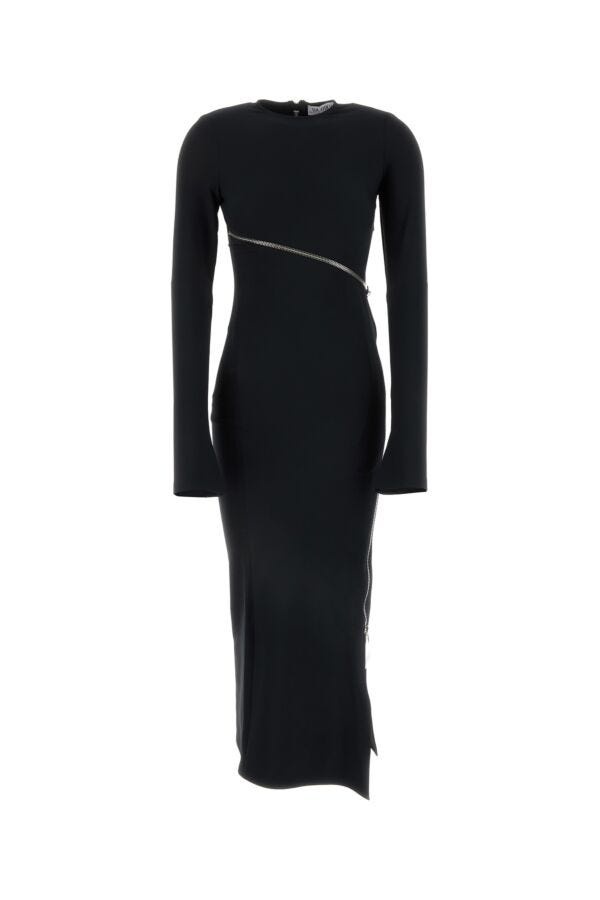 Black stretch polyester dress - 1