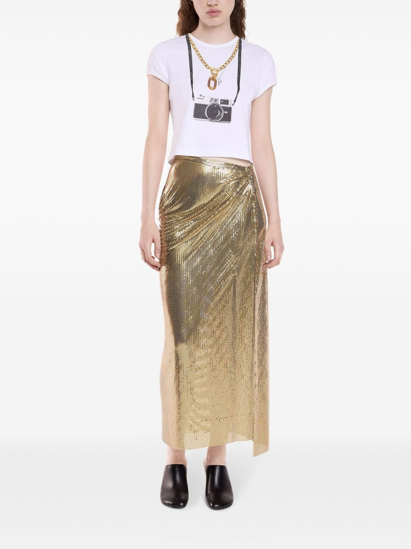 rabanne gathered-detail mesh skirt outlook