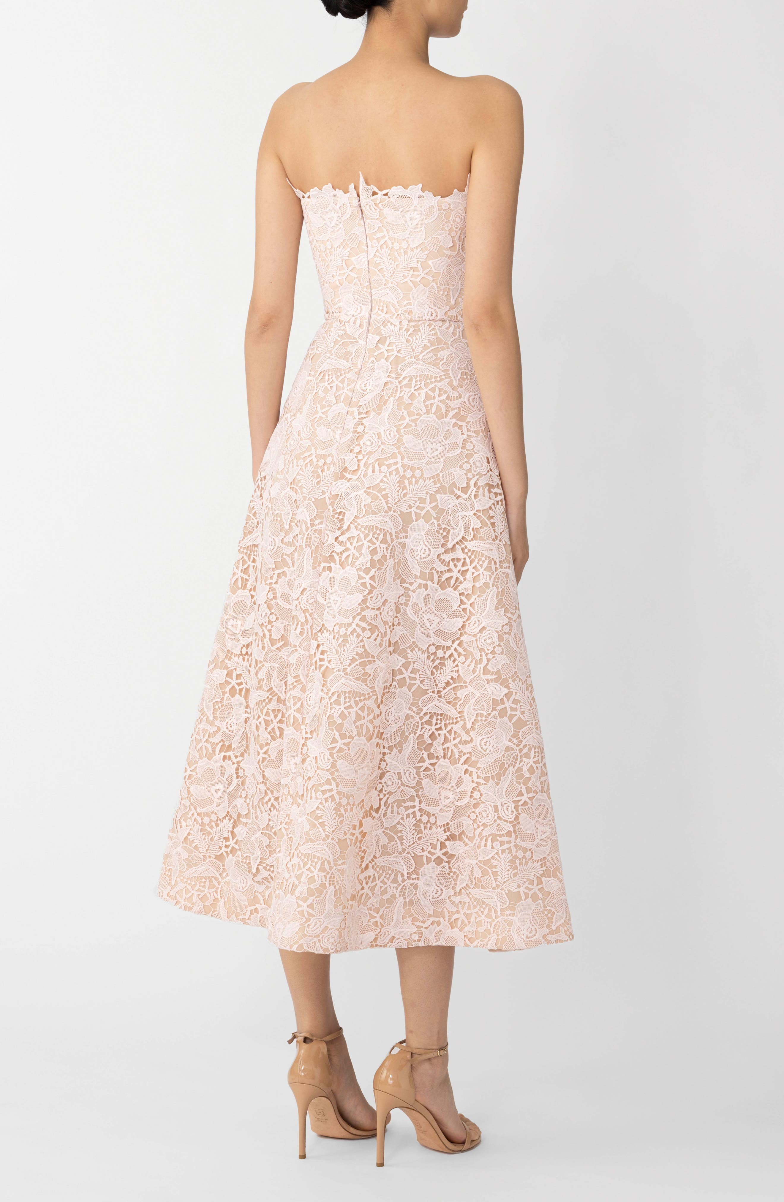 SAU LEE Rosalia Strapless Lace Dress in Sheer Pink at Nordstrom - 2