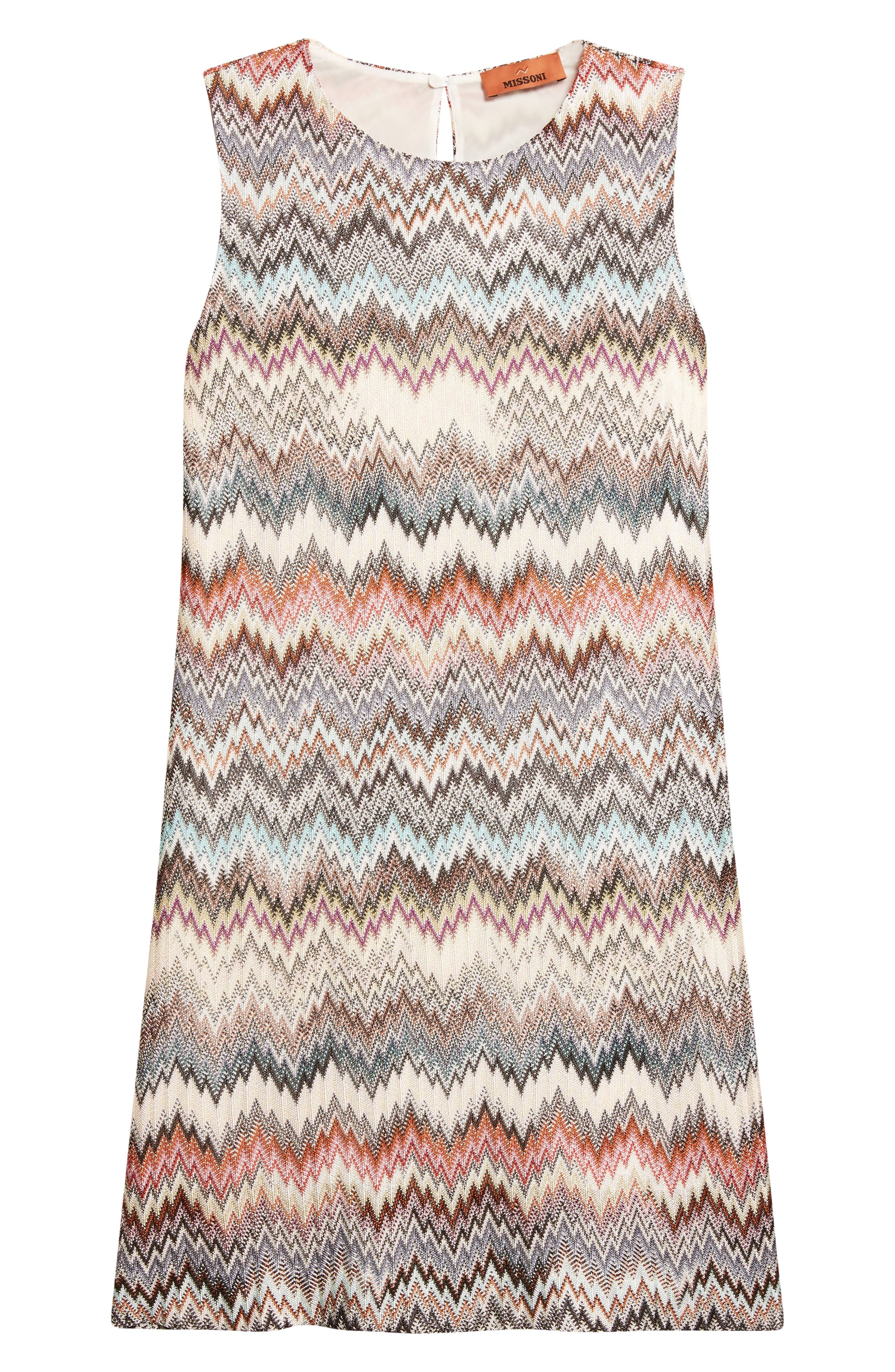 Missoni Zigzag Stripe Sleeveless Knit Minidress in Multi Wht Blue Brown at Nordstrom - 5