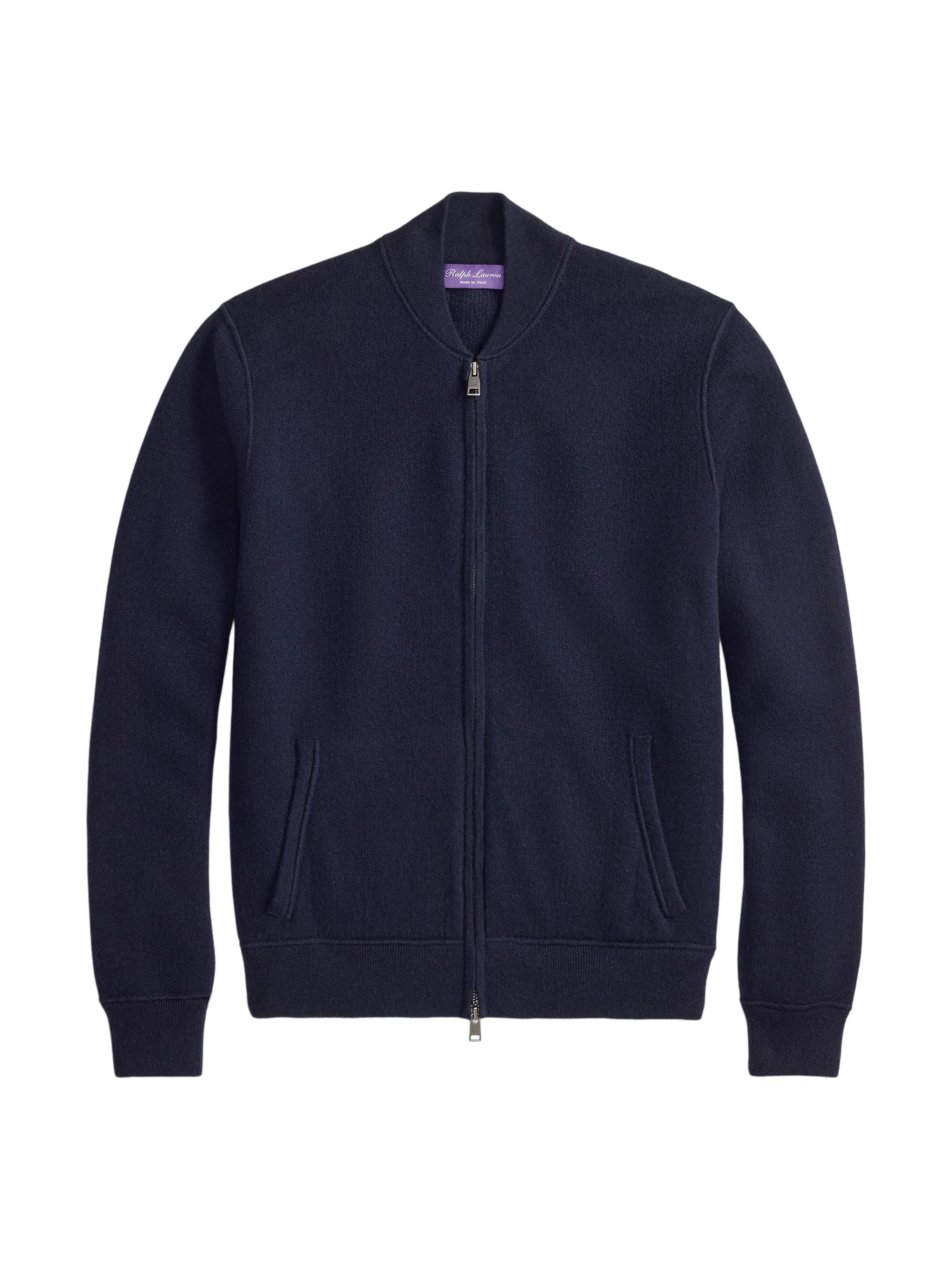 Men's Cashmere Full-Zip Sweater - Dark Navy - 1